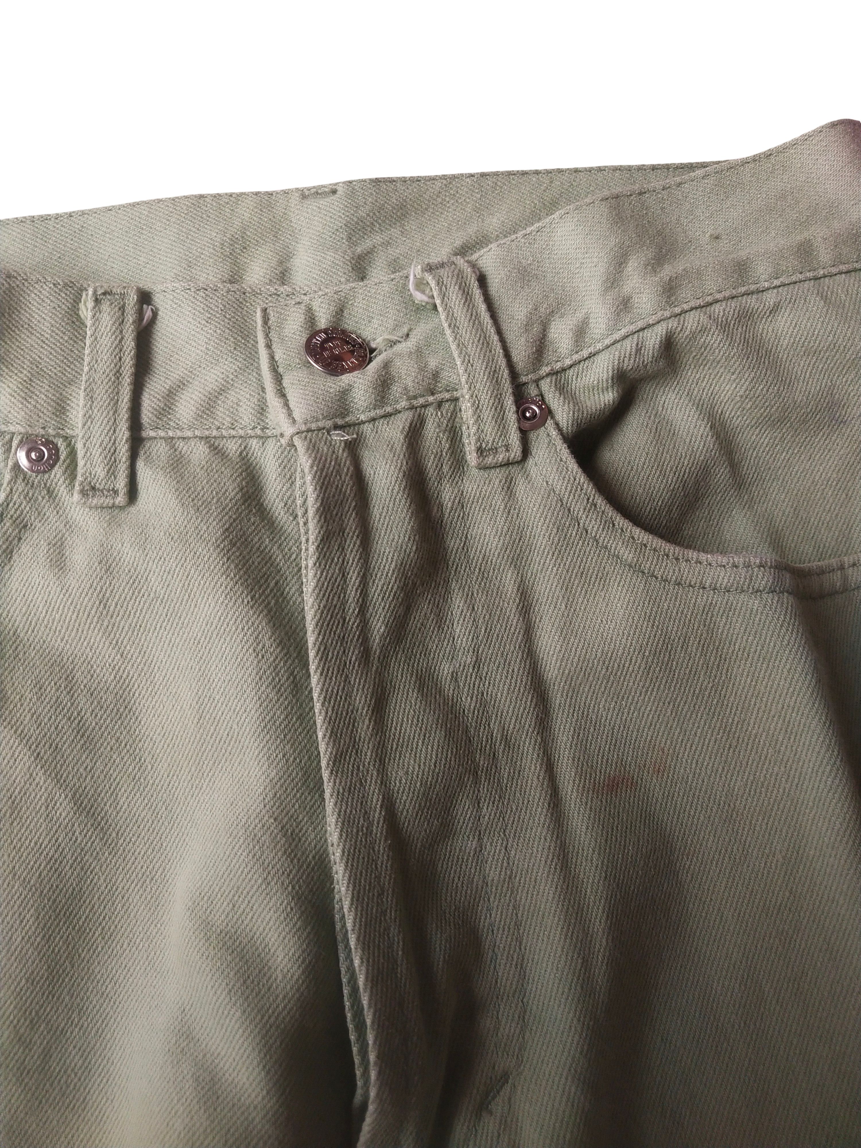 United Colors Of Benetton 1990s Benetton Made in Italy Sage Green Denim Jeans Size US 28 / EU 44 - 4 Thumbnail
