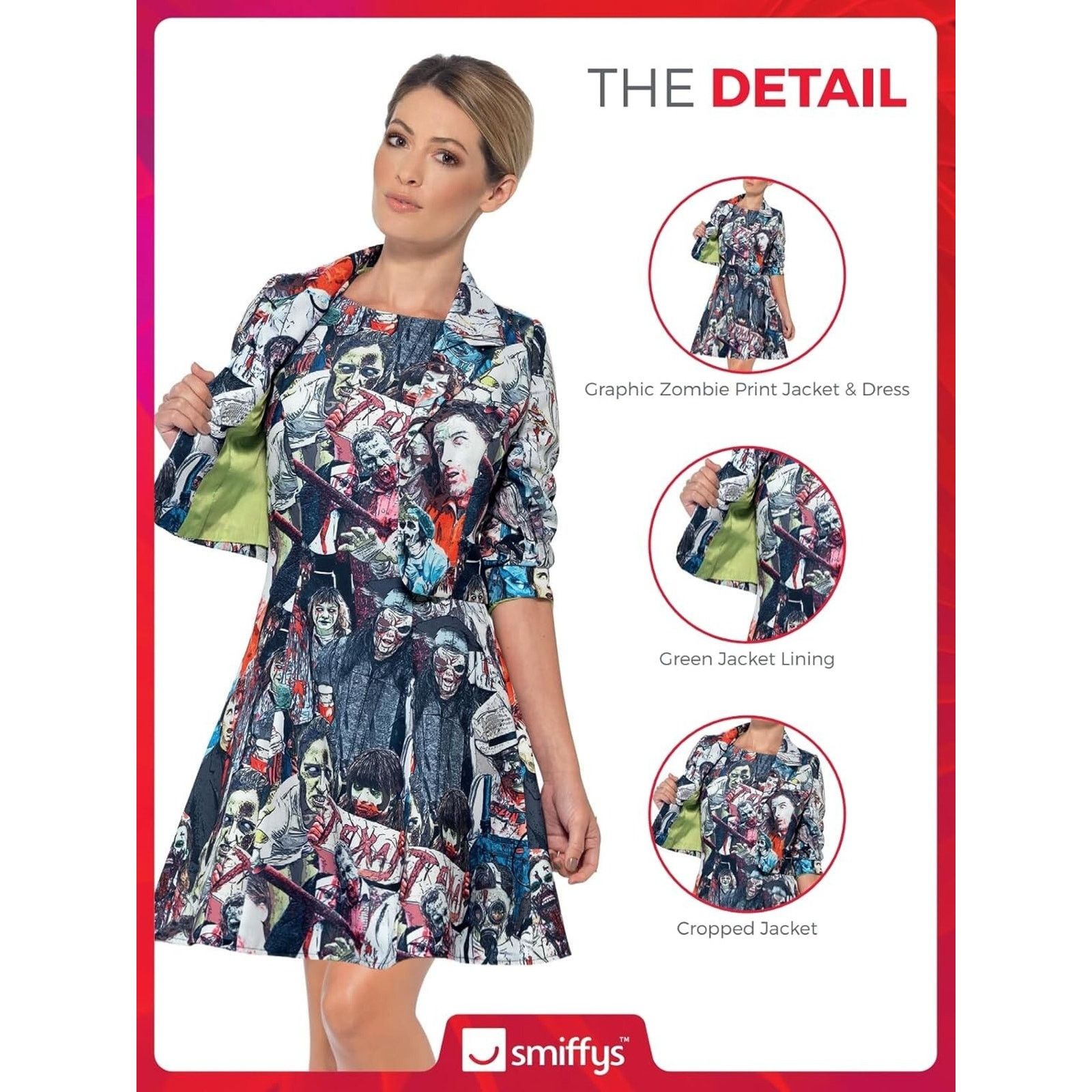Other SMIFFY'S STAND OUT ZOMBIE WALKING DEAD DRESS & JACKET SET M Size M / US 6-8 / IT 42-44 - 2 Thumbnail