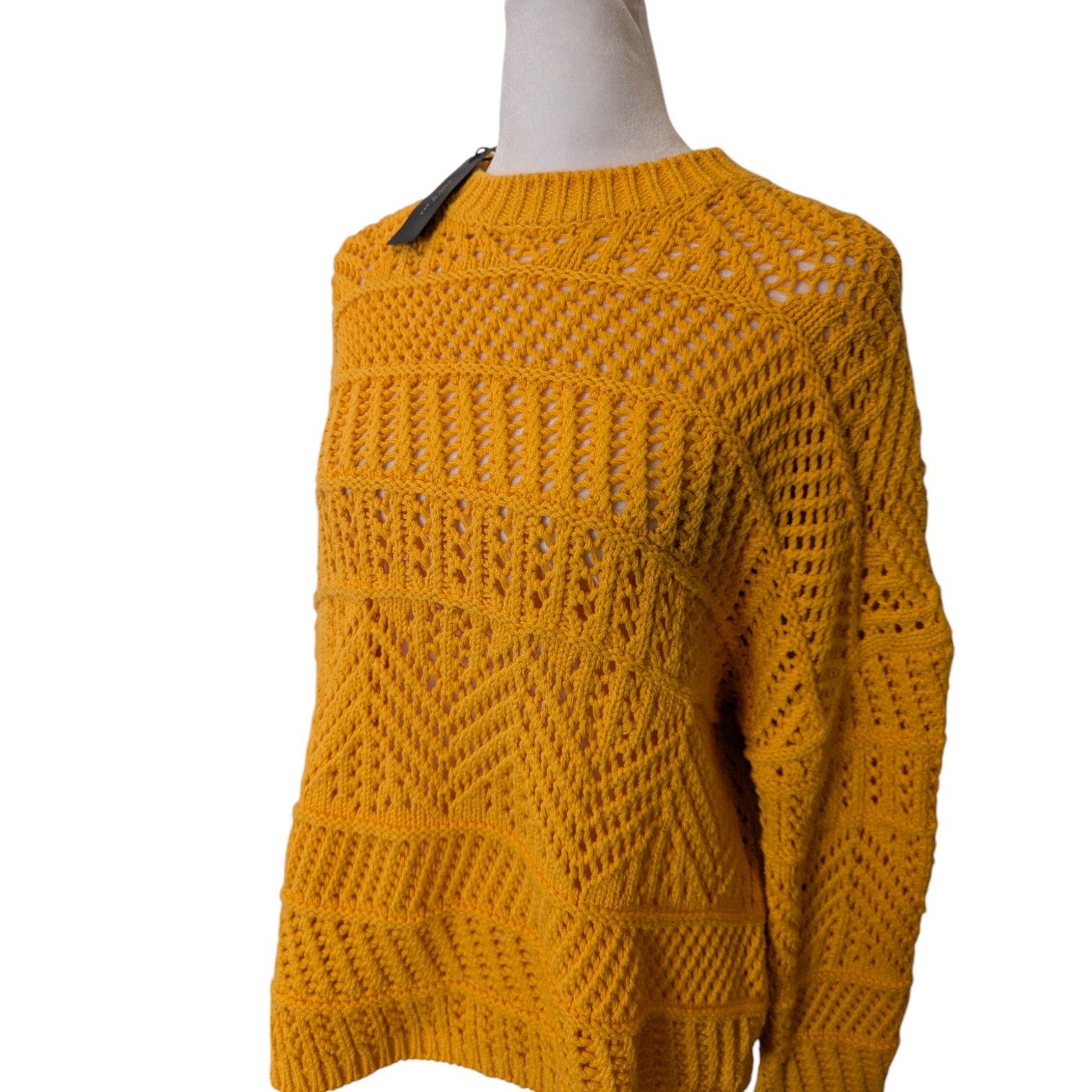 Rag & Bone NWT Rag & Bone Renee Novelty Yellow Knit Oversized Sweater Size S / US 4 / IT 40 - 4 Thumbnail