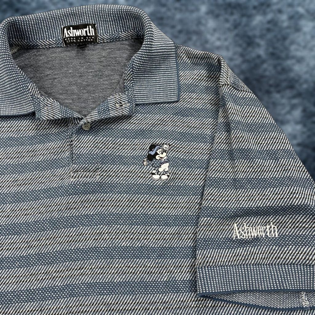 Disney VINTAGE Ashworth Disney Golf Polo Shirt Mens Large Blue Mickey Mouse Cotton 90s Shirt Polo Golf Mens L Blue Mickey 90s Vintage Ashworth Disney Size US L / EU 52-54 / 3 - 1 Thumbnail