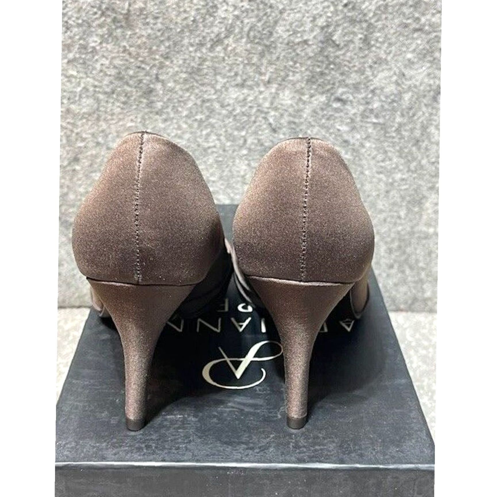 Adrianna Papell Adrianna Papell Heels Pump Stiletto 6M Lux Satin Leather Open Toe Peep Toe Women Formal Wedding Party Vintage No Size US 6 / IT 36 - 4 Thumbnail