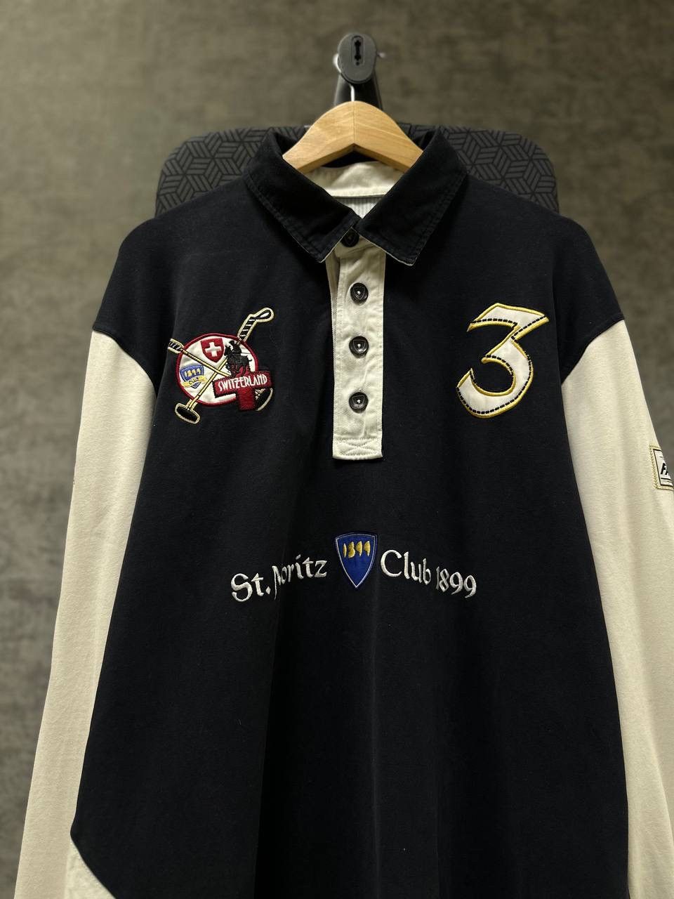 Polo Ralph Lauren × Vintage Vintage Polo Ralph Lauren St.Moritz PRL Rugby Sweatshirt Size US XXL / EU 58 / 5 - 5 Thumbnail