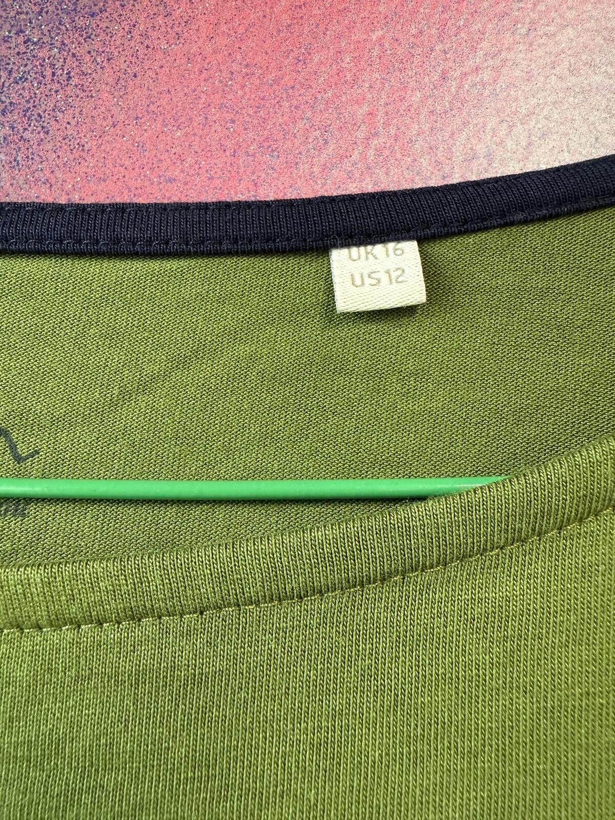 Other Boden Khaki / Apple Green Long Sleeve Puff Sleeve Jersey Top Size XL / US 12-14 / IT 48-50 - 2 Thumbnail