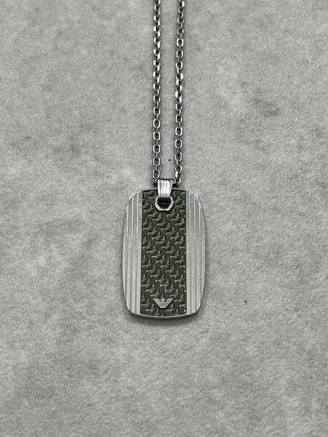 Emporio Armani AW2016 Emporio Armani Grey Dog Tag Necklace Size ONE SIZE - 3 Thumbnail