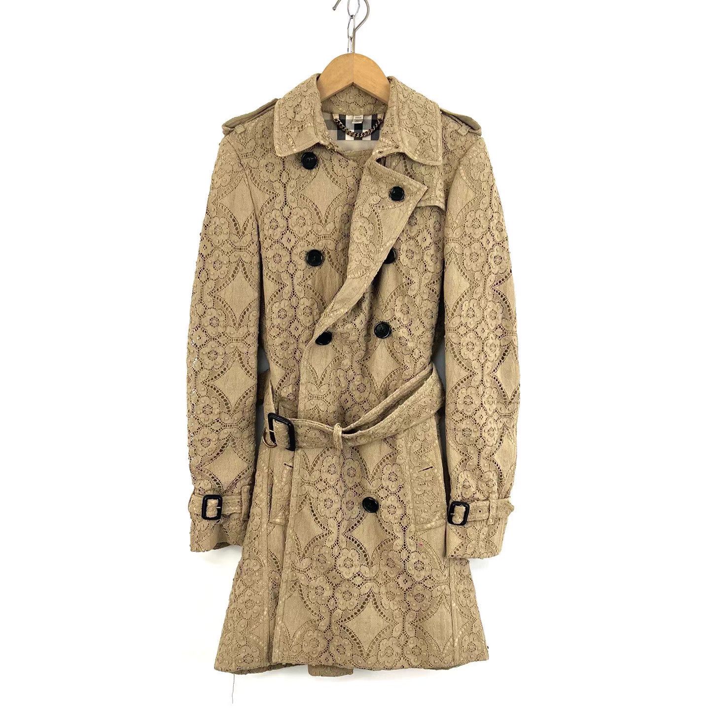 Burberry Burberry Kensington Lace Floral Mid-Length Trench Coat K12 Size S / US 4 / IT 40 - 1 Thumbnail