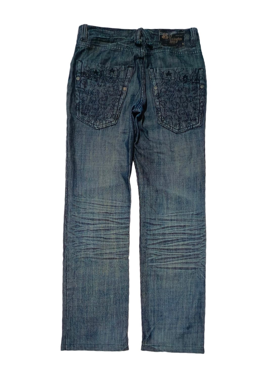 20471120 Steals‼️vintage The Japanese Skulls Denim Jeans Size US 31 - 3 Thumbnail