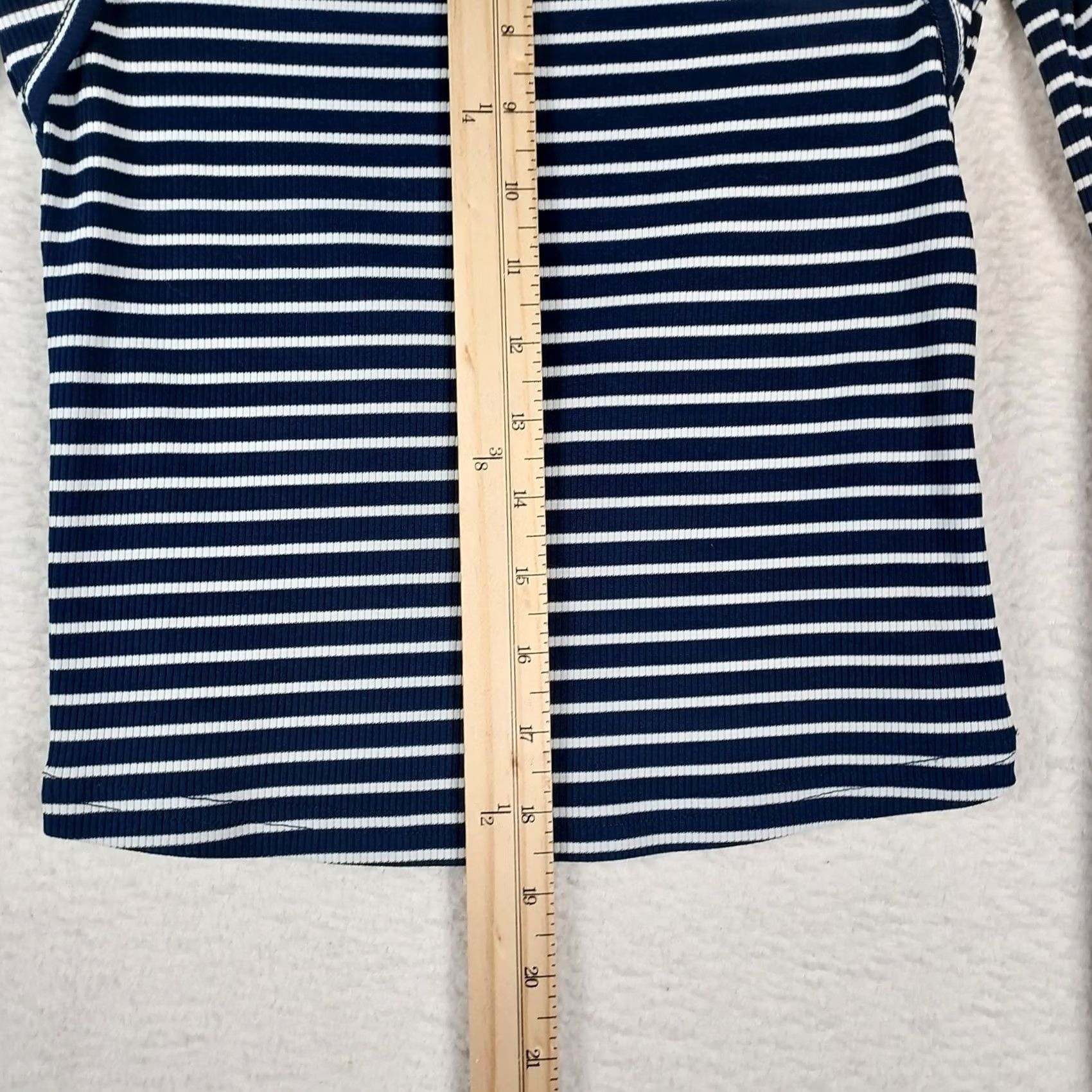 Vintage Edikted Cropped Long Sleeve Top Womens Small Navy White Striped Layered Size S / US 4 / IT 40 - 4 Thumbnail
