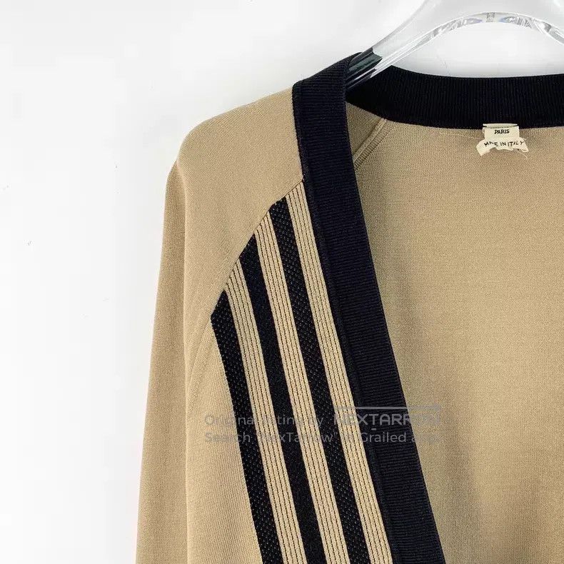Hermes Hermes Brown striped long-sleeved open-front silk cardigan Size M / US 6-8 / IT 42-44 - 3 Thumbnail