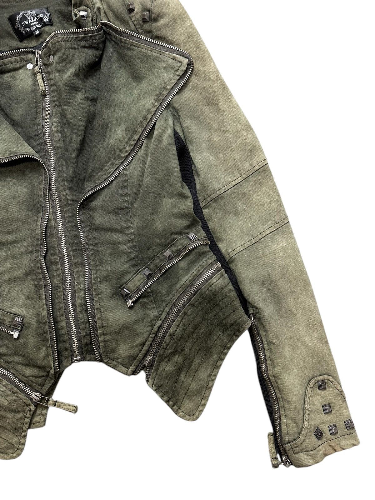 20471120 SICK FADED ARCHIVE Avant-Garde CROPPED STUDDED JACKET Size XS / US 0-2 / IT 36-38 - 7 Thumbnail