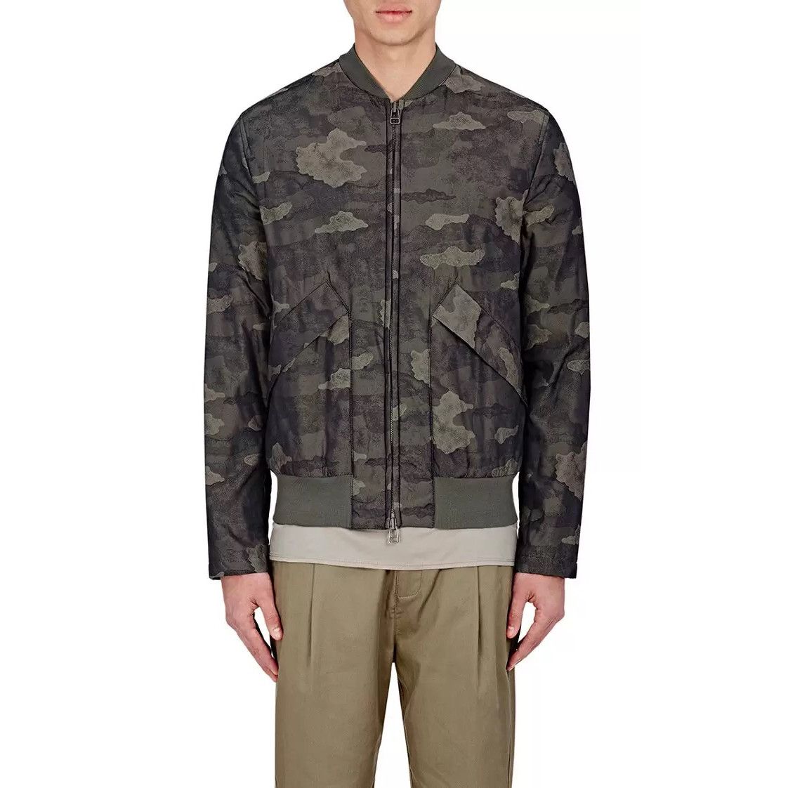 Helmut Lang Helmut Lang Olive Slate Camo Print Technical Bomber Jacket Size US XS / EU 42 / 0 - 2 Thumbnail