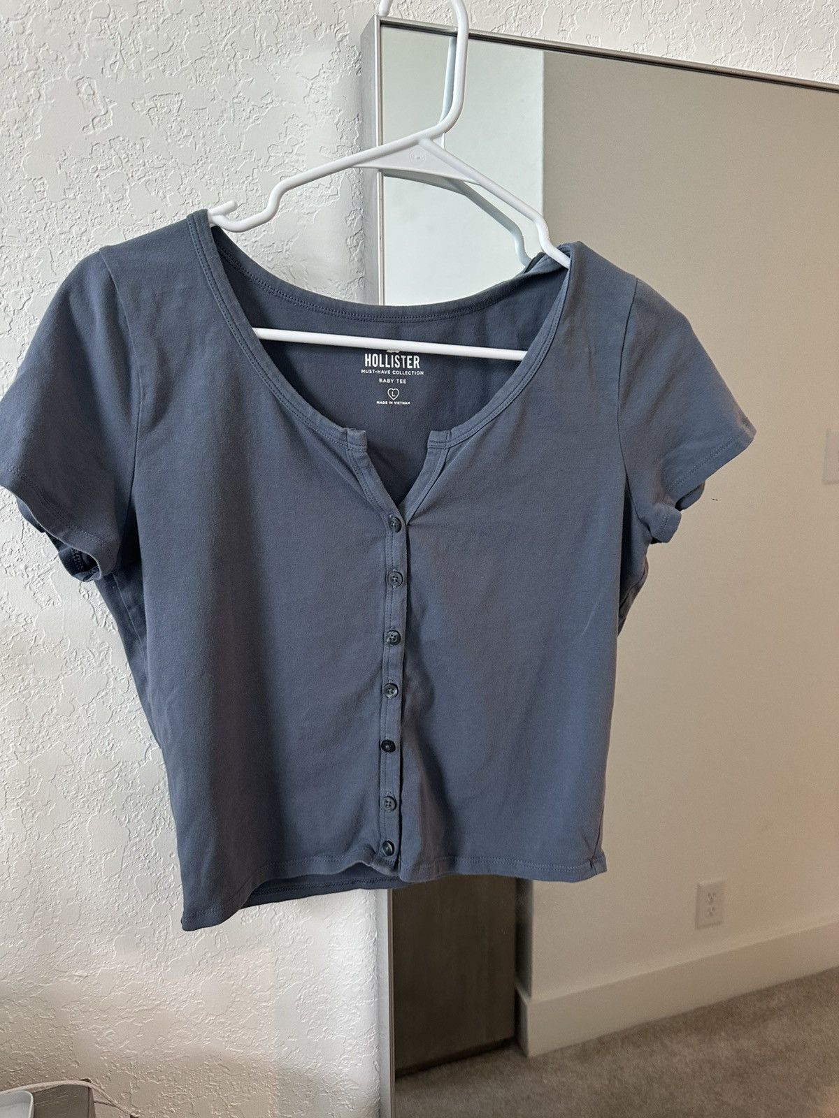 Hollister Grey blue Hollister button up Size L / US 10 / IT 46 - 1 Thumbnail