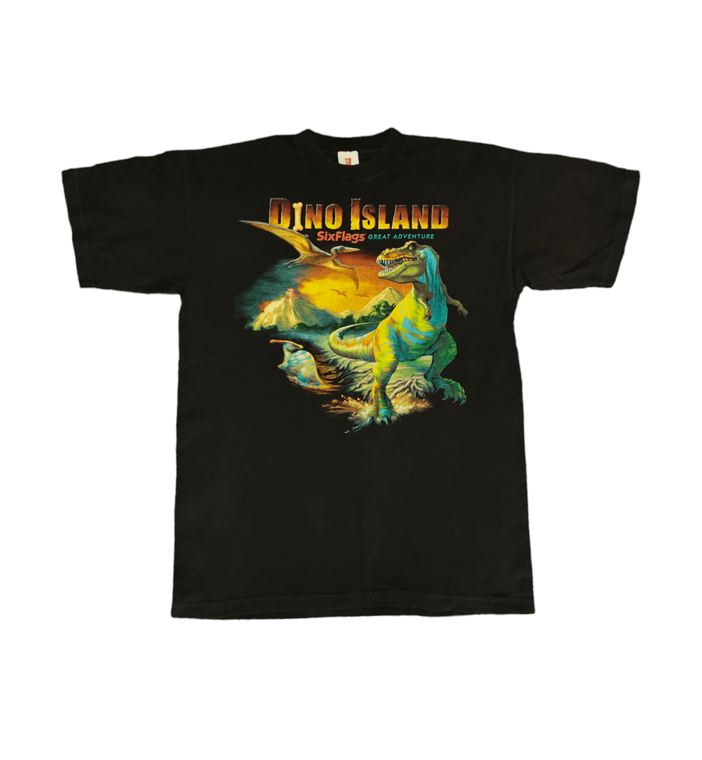Vintage Vintage 90s Dino Island SixFlags Great Adventure T-Shirt Size US L / EU 52-54 / 3 - 2 Thumbnail