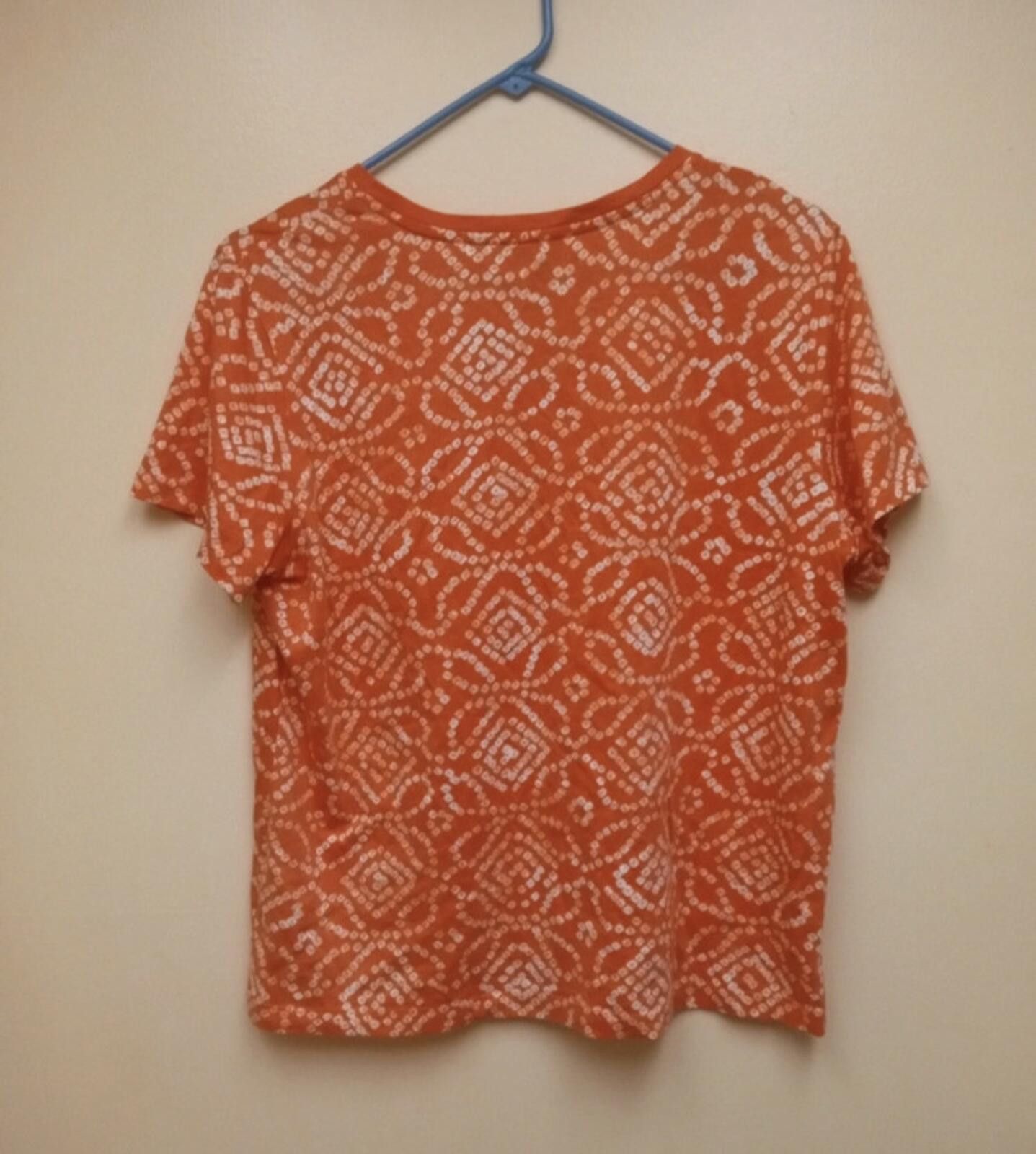 Other Lands’ End Orange Geometric Print V-Neck Relaxed Fit Medium Size M / US 6-8 / IT 42-44 - 2 Thumbnail