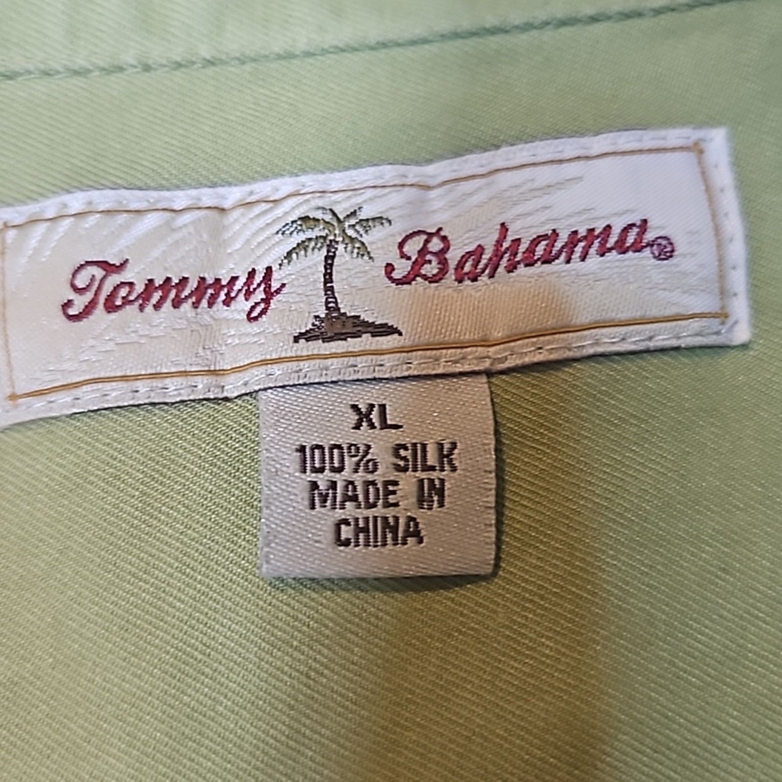 Tommy Bahama Tommy Bahama Lime Green Silk Button Down Long Sleeve Shirt Size US XL / EU 56 / 4 - 6 Thumbnail