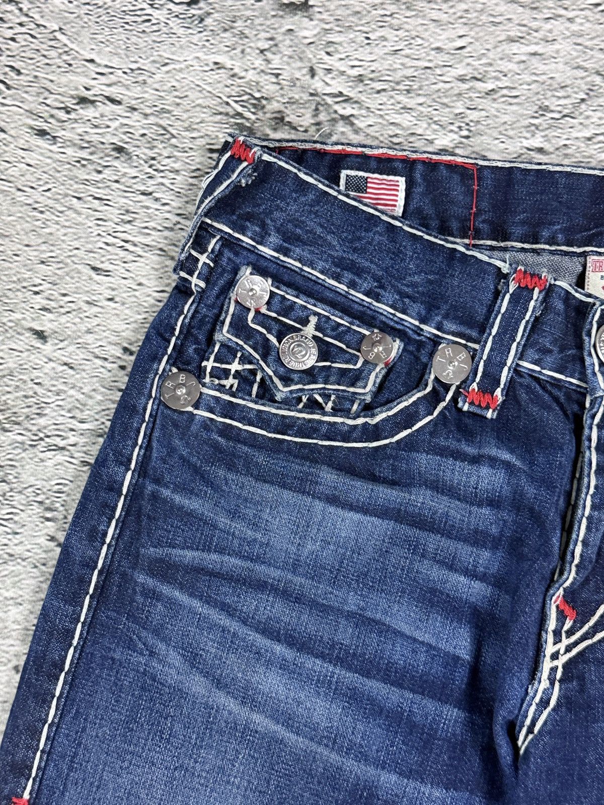 True Religion True Religion blue jeans Red Tab stitching Y2K Ricky Size US 31 - 8 Thumbnail