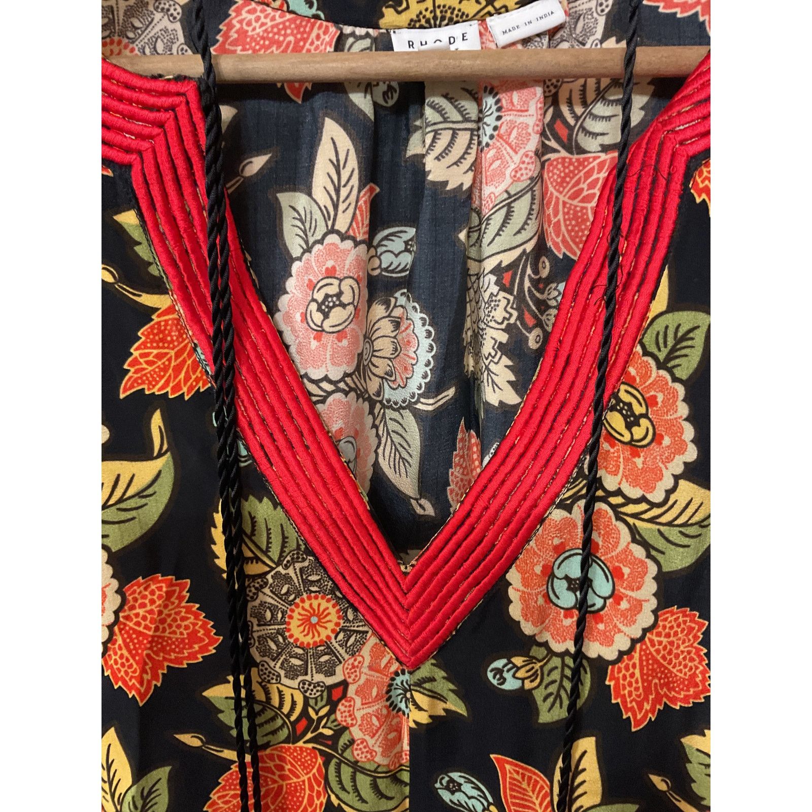 RHODE Rhode Resort 100% Silk Orange Floral Maxi Kaftan Dress, M Size M / US 6-8 / IT 42-44 - 6 Thumbnail