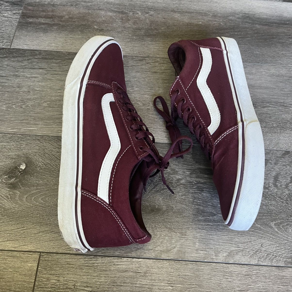 Vans × Vintage Vans Old Skool Low Skate Shoes Burgundy Maroon & White 11.5 Size US 11.5 / EU 44-45 - 3 Thumbnail