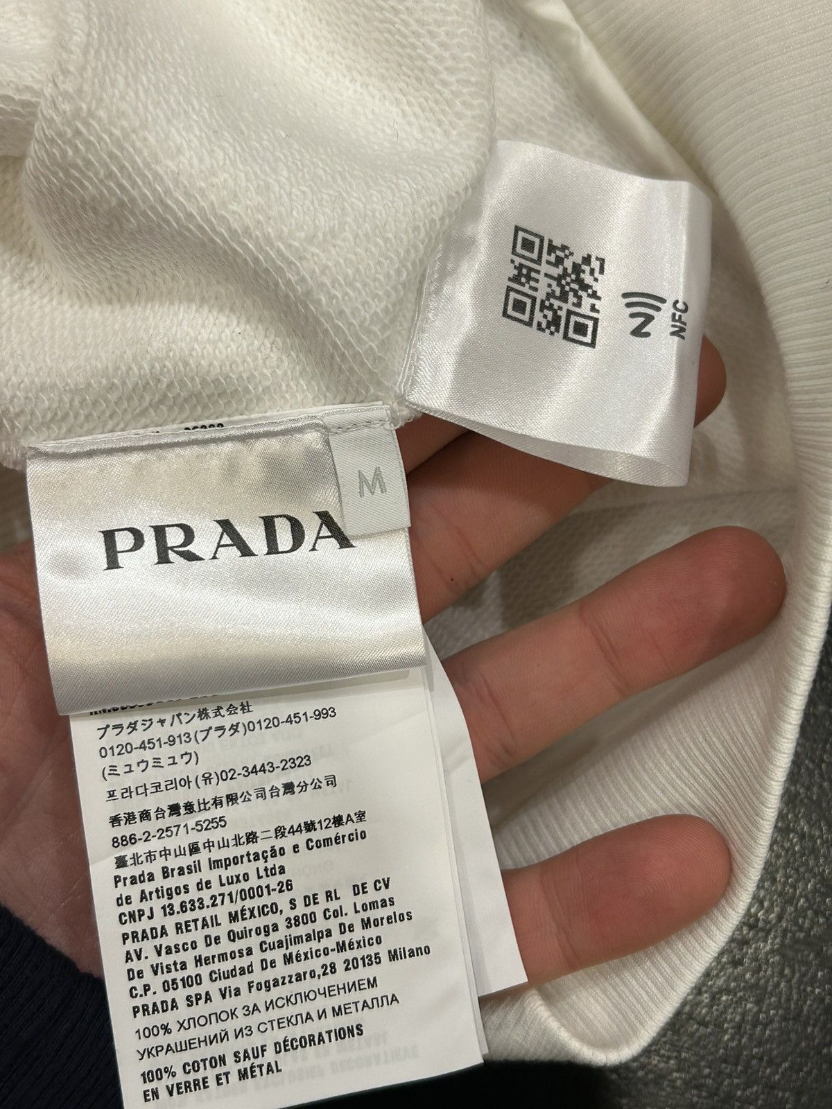Prada Prada Runway Crystals Zip Up Hoodie - White Size US M / EU 48-50 / 2 - 4 Thumbnail