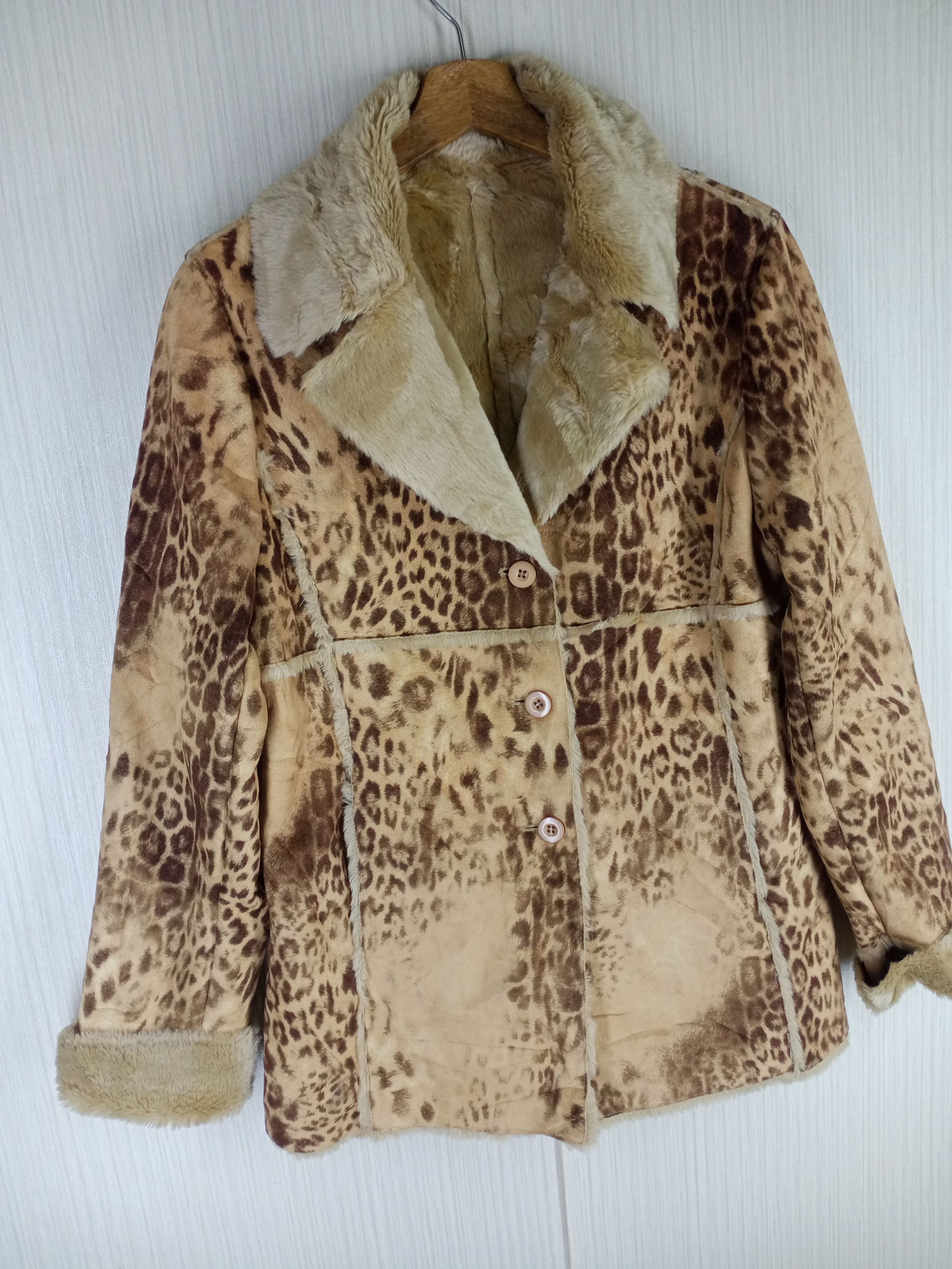 Japanese Brand VINTAGE OTTO SUMISHO LEOPARD FAUX FUR JACKET Size US M / EU 48-50 / 2 - 2 Thumbnail