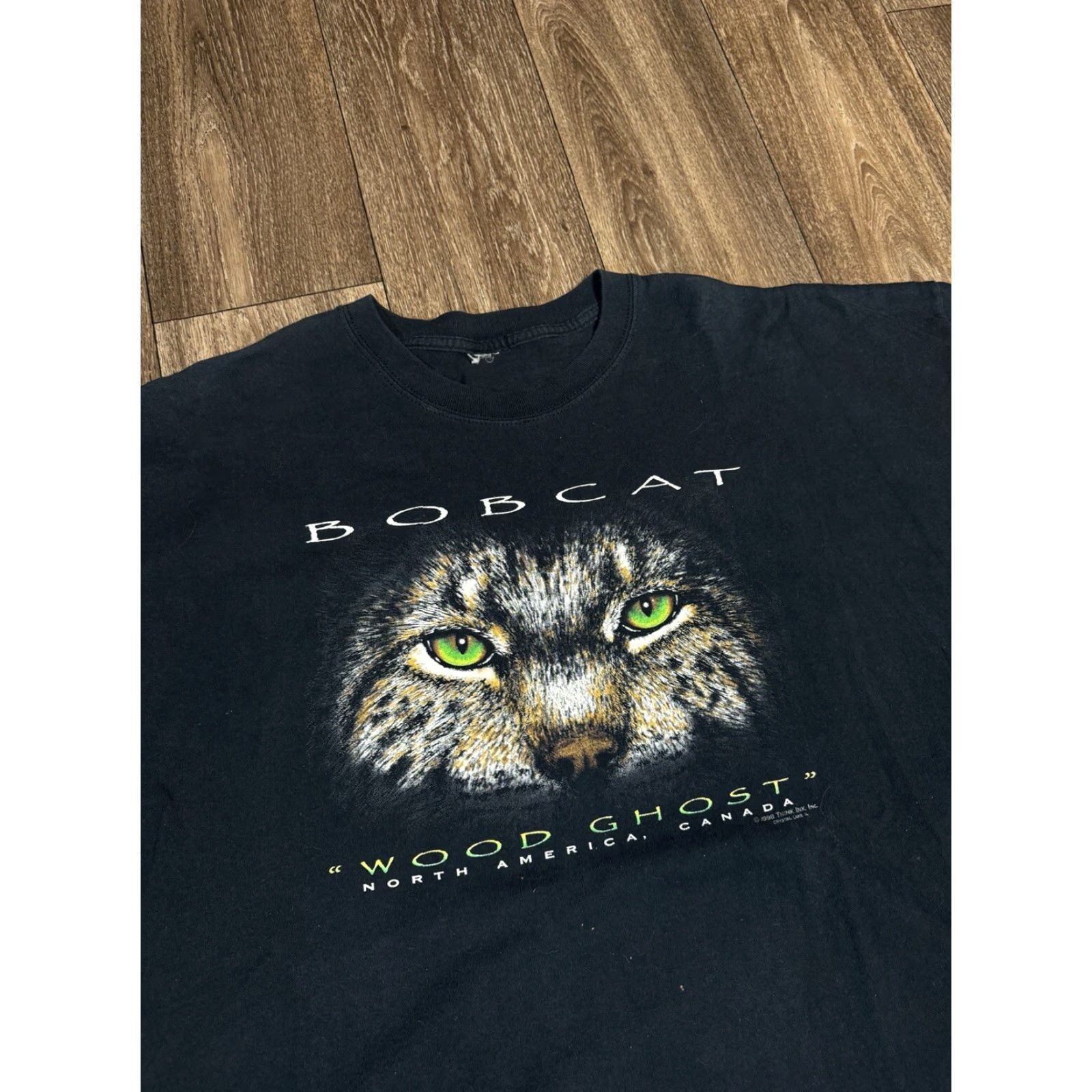 Vintage VINTAGE Bobcat Canada Animal Nature Big Cat Rescue T-Shirt 2XL Men Black 90s Cats Baskin Tshirt Size US XXL / EU 58 / 5 - 3 Thumbnail