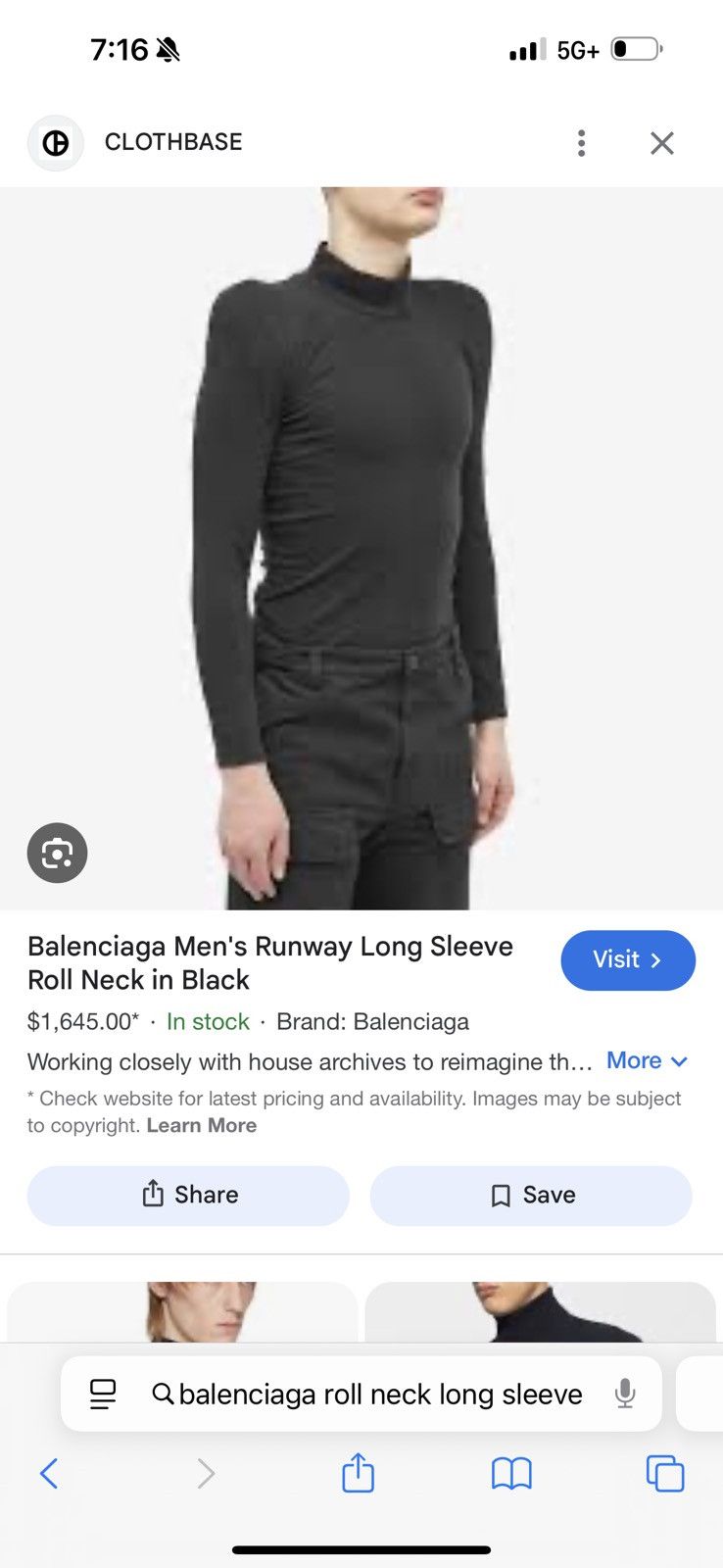 Balenciaga AW23 Balenciaga Shoulder Pad Black Turtleneck Long Sleeve Size US M / EU 48-50 / 2 - 4 Thumbnail