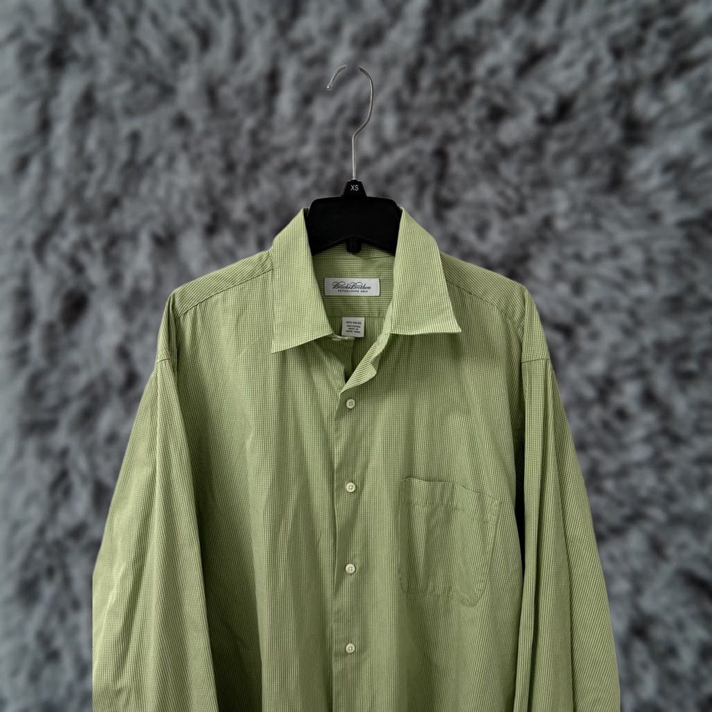 Brooks Brothers Brooks Brothers Shirt Mens 16.5 Green Gingham Button Up Long Sleeve Dress Shirt Size US XL / EU 56 / 4 - 1 Thumbnail