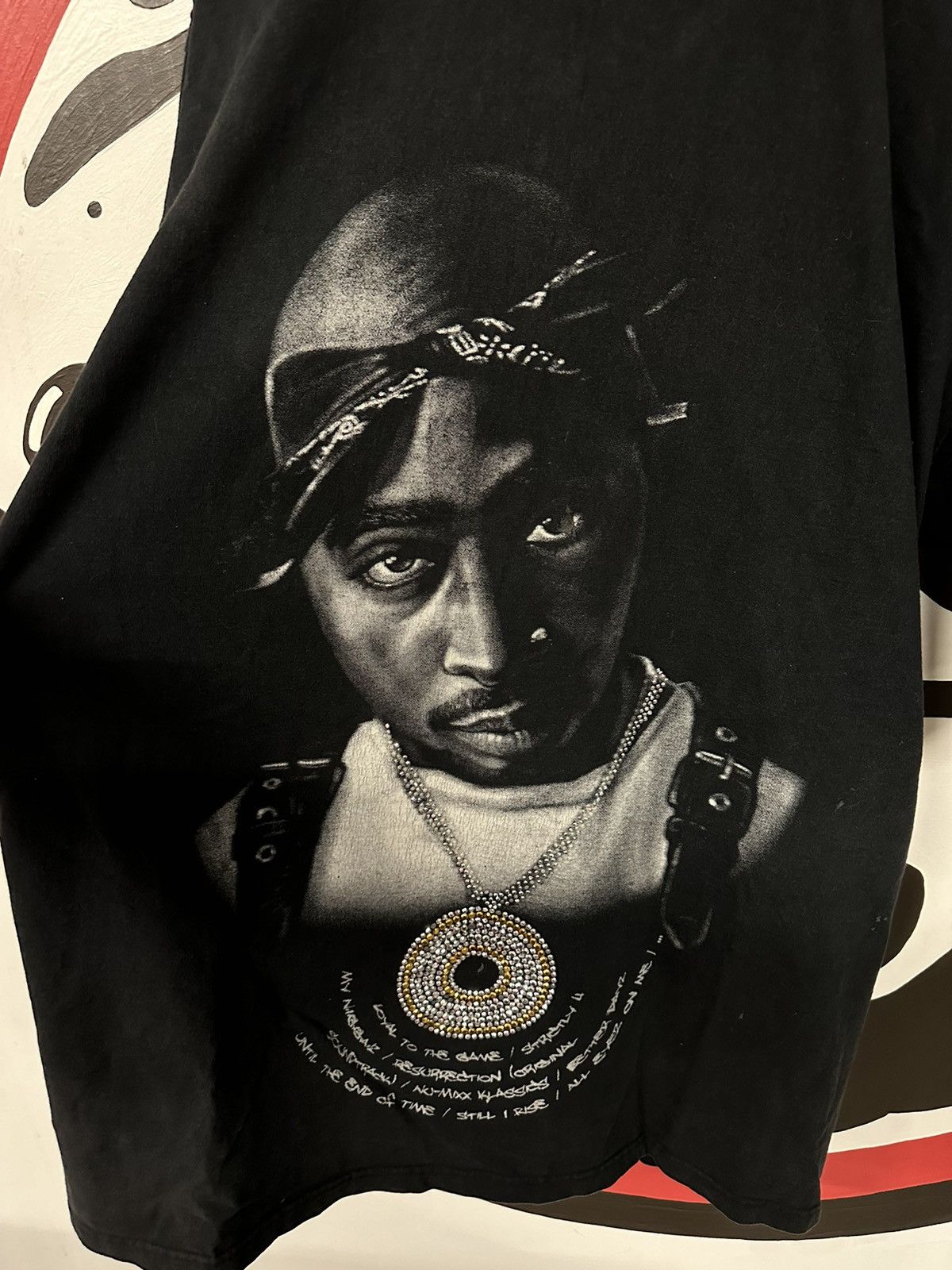 Rap Tees × Vintage Vintage Y2K 2Pac Rhinestone Big Face Rap T-Shirt Size US XXL / EU 58 / 5 - 4 Thumbnail