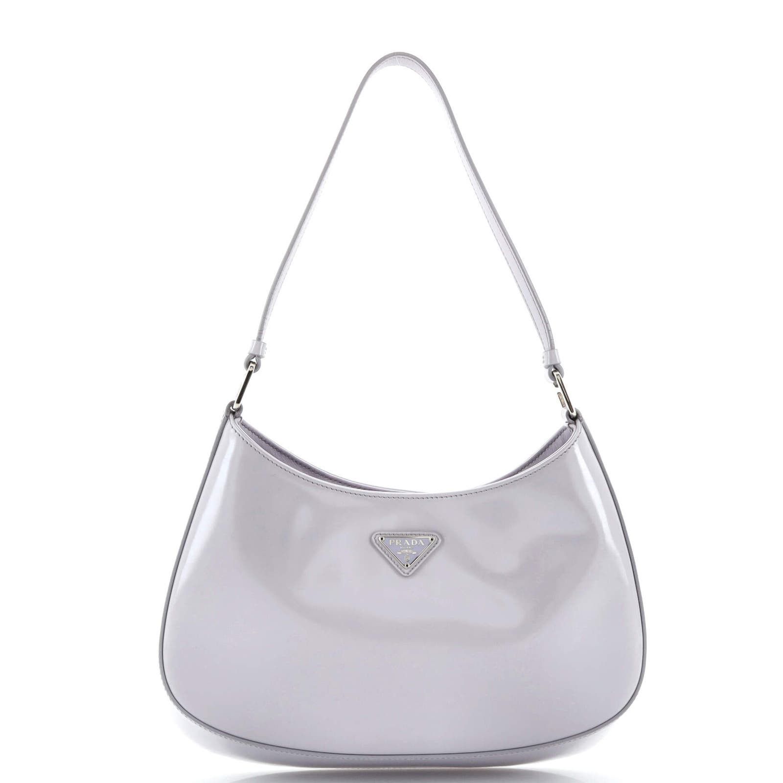 image of Prada Cleo Shoulder Bag Spazzolato Leather Medium in Purple, Women's