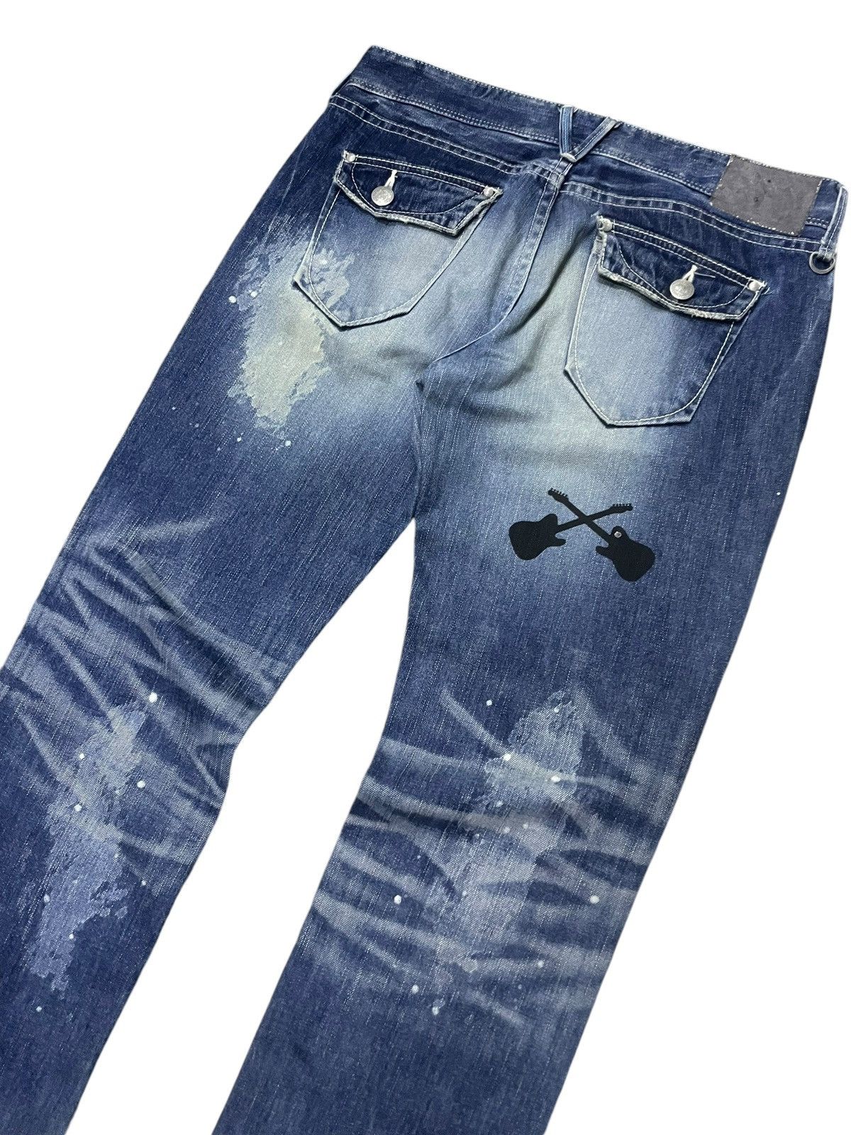 GOSTAR DE FUGA × Vanquish × semanticdesign Vanquish Japan Crossed Whiskers Blue Wash Rockstars Jeans Size US 34 / EU 50 - 11 Thumbnail
