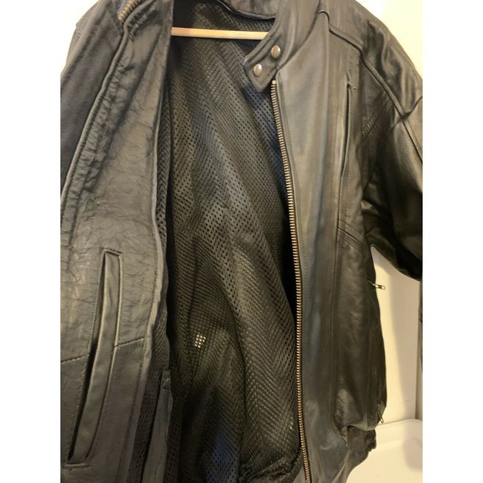 Unkwn Jamin Leather Motorcycle Jacket Men’s Sz 54 Black Heavy Bike ...