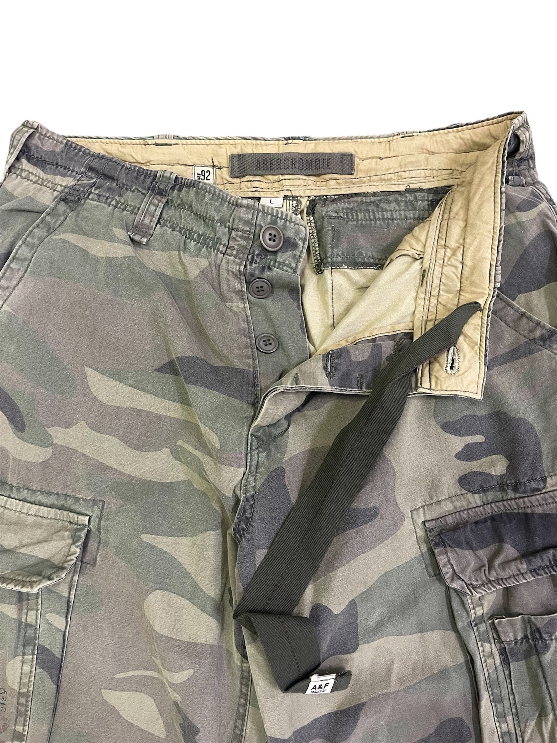 Abercrombie & Fitch Vtg Style A&F Camouflage Faded of the Day Baggy Army Size US 34 / EU 50 - 4 Thumbnail