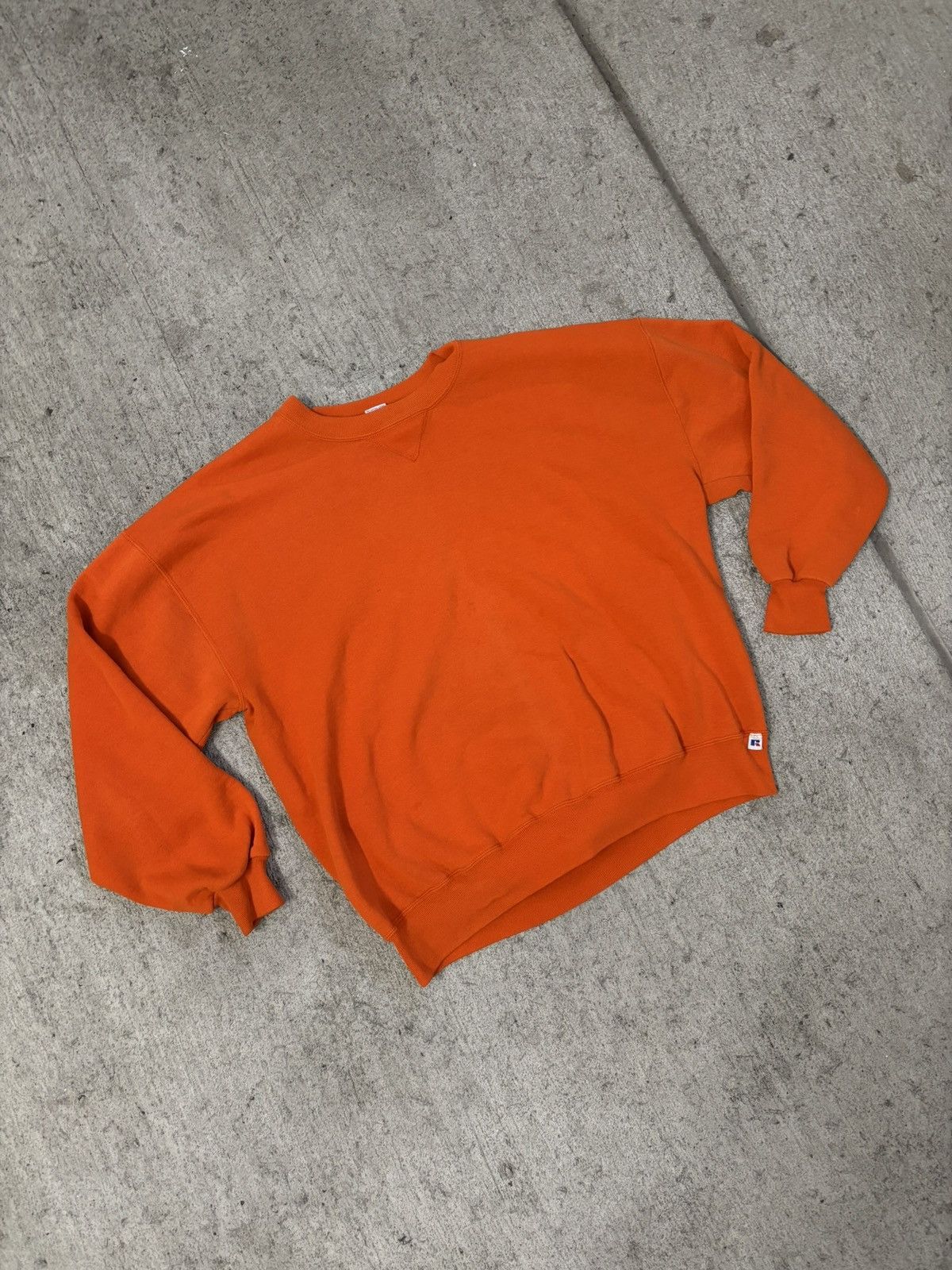 Russell Athletic × Vintage Orange Blank Russell athletic crewneck sweatshirt Size US XL / EU 56 / 4 - 2 Thumbnail