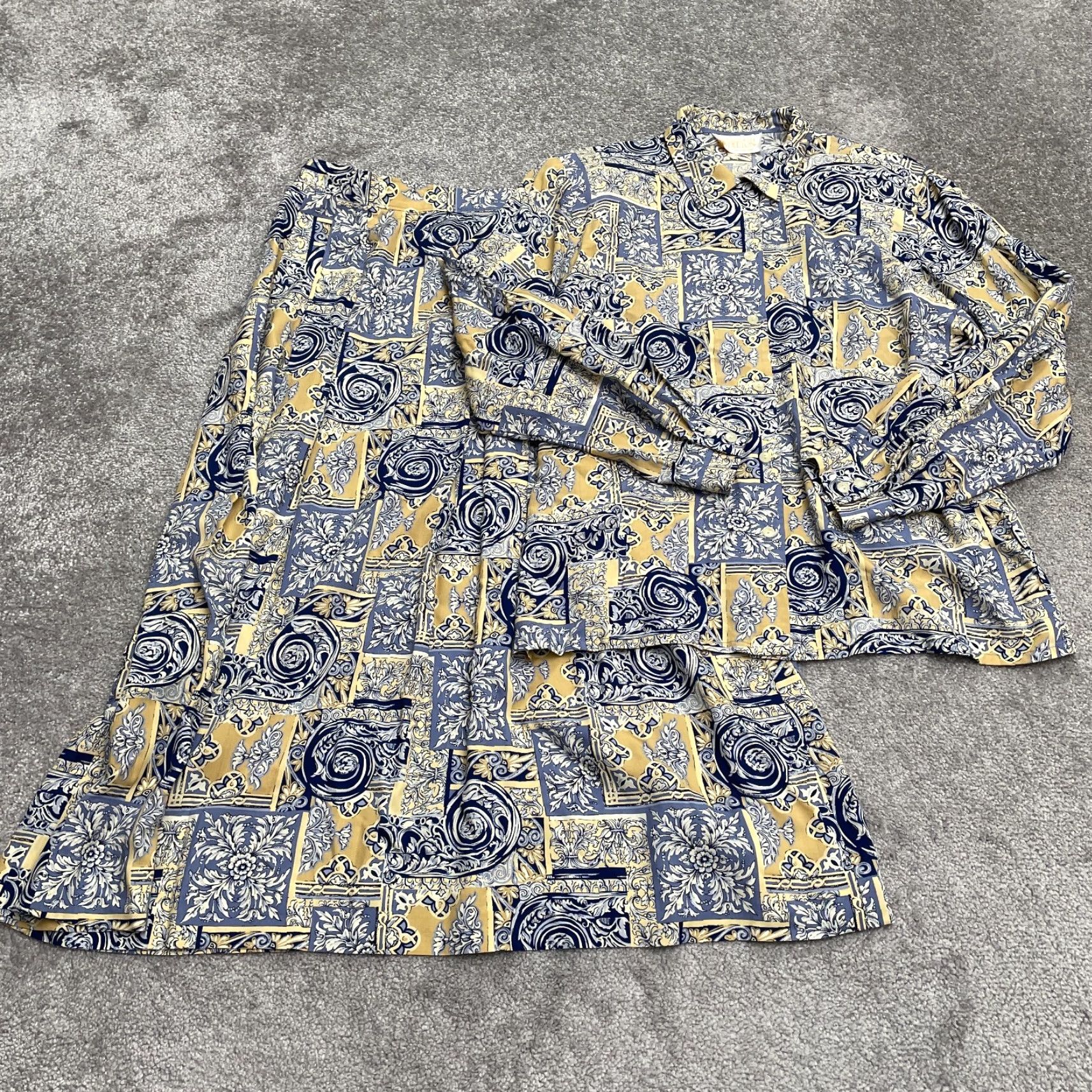 Pendleton Pendleton Vintage Set Of 2 Pleated Skirt Blouse Women 10 Multi Floral Coordinate Size L / US 10 / IT 46 - 2 Thumbnail