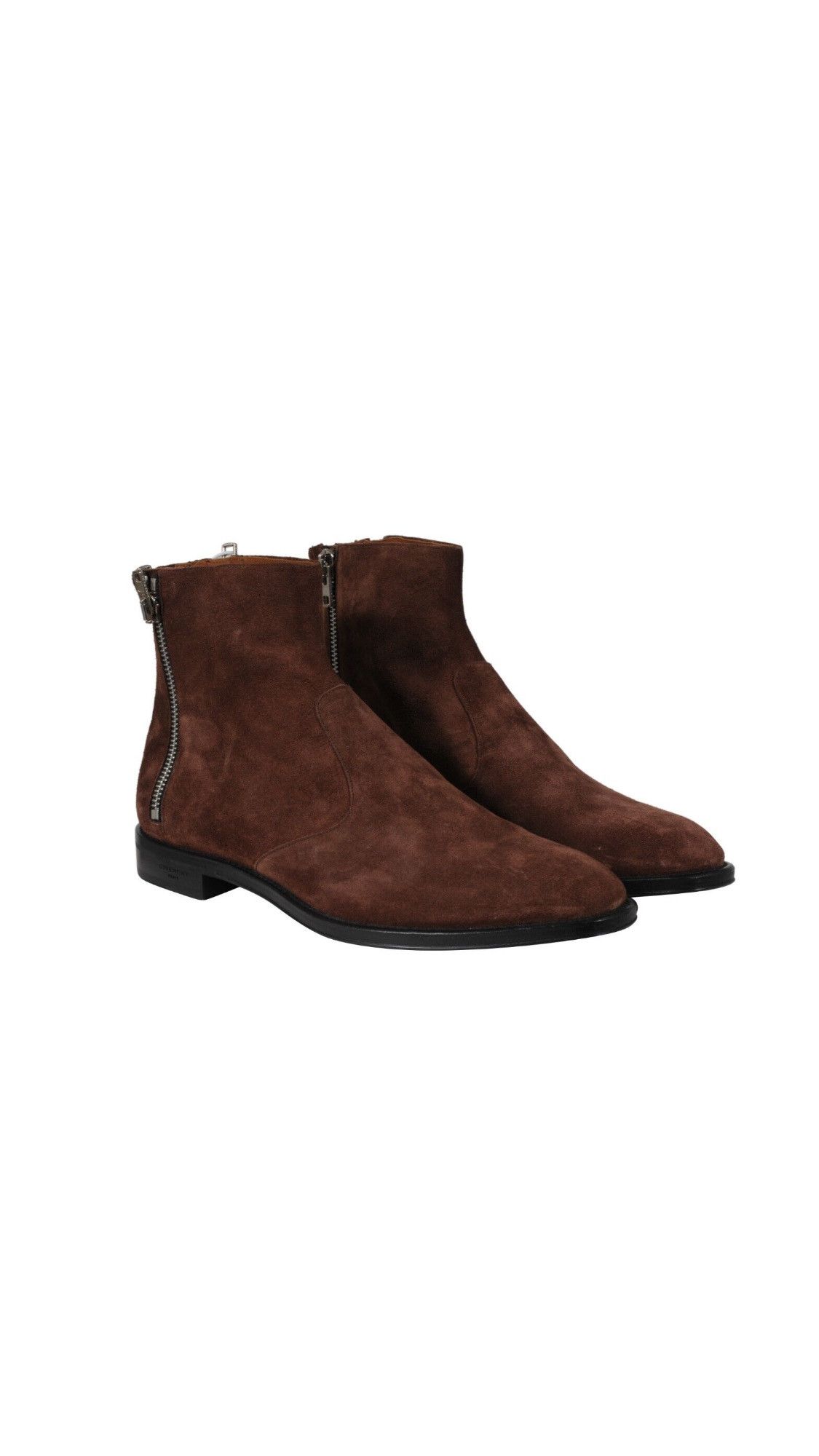Givenchy Triple Zip Boots Brown Suede Diagonal Side Zip Size US 12 / EU 45 - 1 Thumbnail