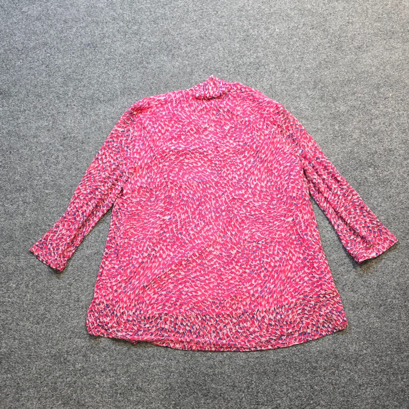 Pinko Cocomo Top Blouse Womens XL Pink Neck Tie Stretch Lined Casual Career Sheer Sleeves Voting? Size XL / US 12-14 / IT 48-50 - 7 Thumbnail