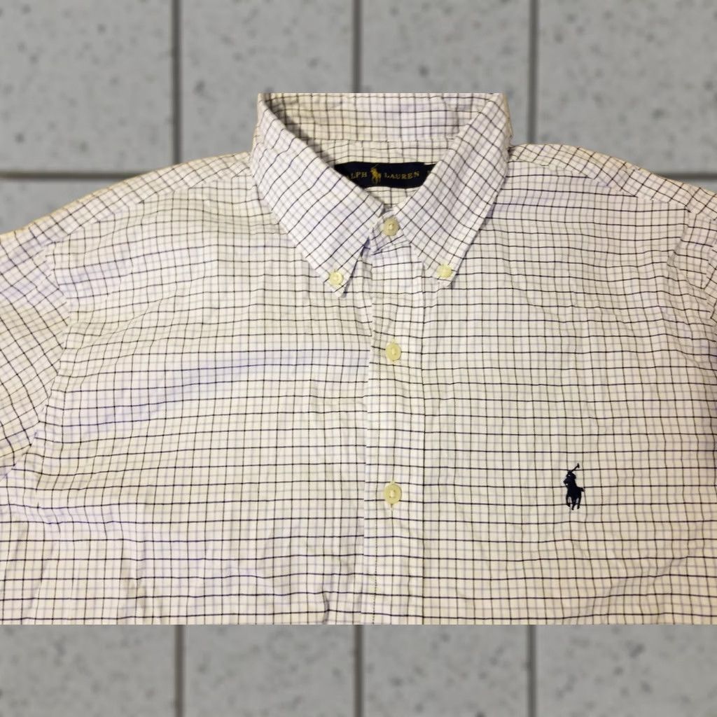 Polo Ralph Lauren Polo Ralph Lauren Dress Shirt 16.5 Blue Button-Down Collar 100% Cotton Mens Long Sleeve Classic Fit Size 46R - 1 Thumbnail