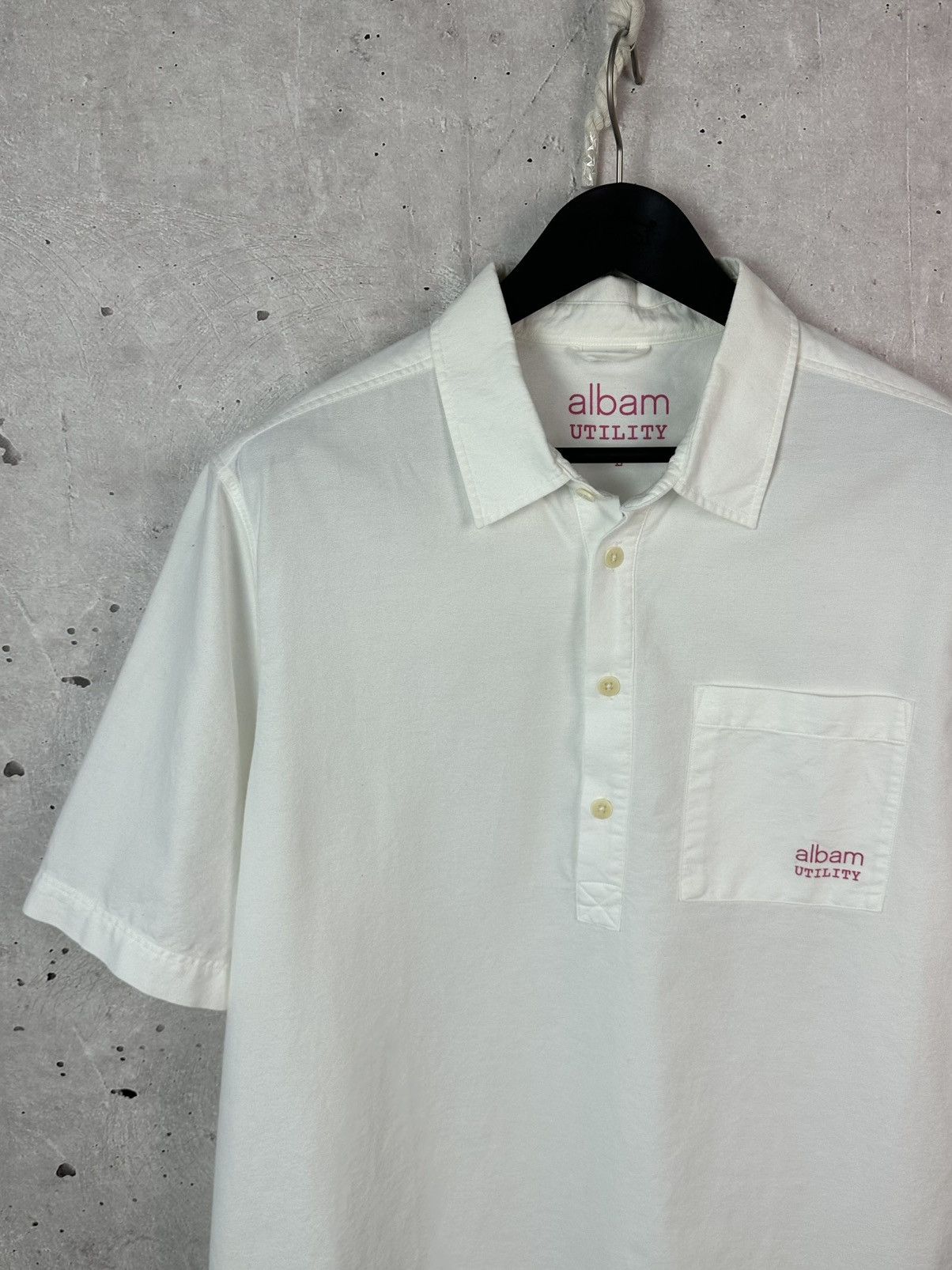 Albam Albam Utility White Cotton Button-up Short Sleeve Polo Size US L / EU 52-54 / 3 - 2 Thumbnail