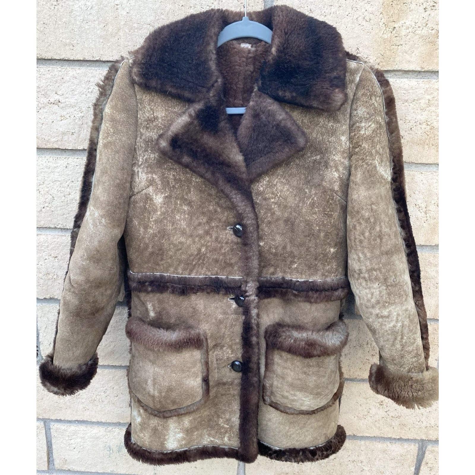 Vintage VINTAGE Womens Coat Leather Brown Shearling Wool Lining 6 Cowgirl Outdoor Casual Travel Shirt/Coat (depending) Size M / US 6-8 / IT 42-44 - 5 Thumbnail