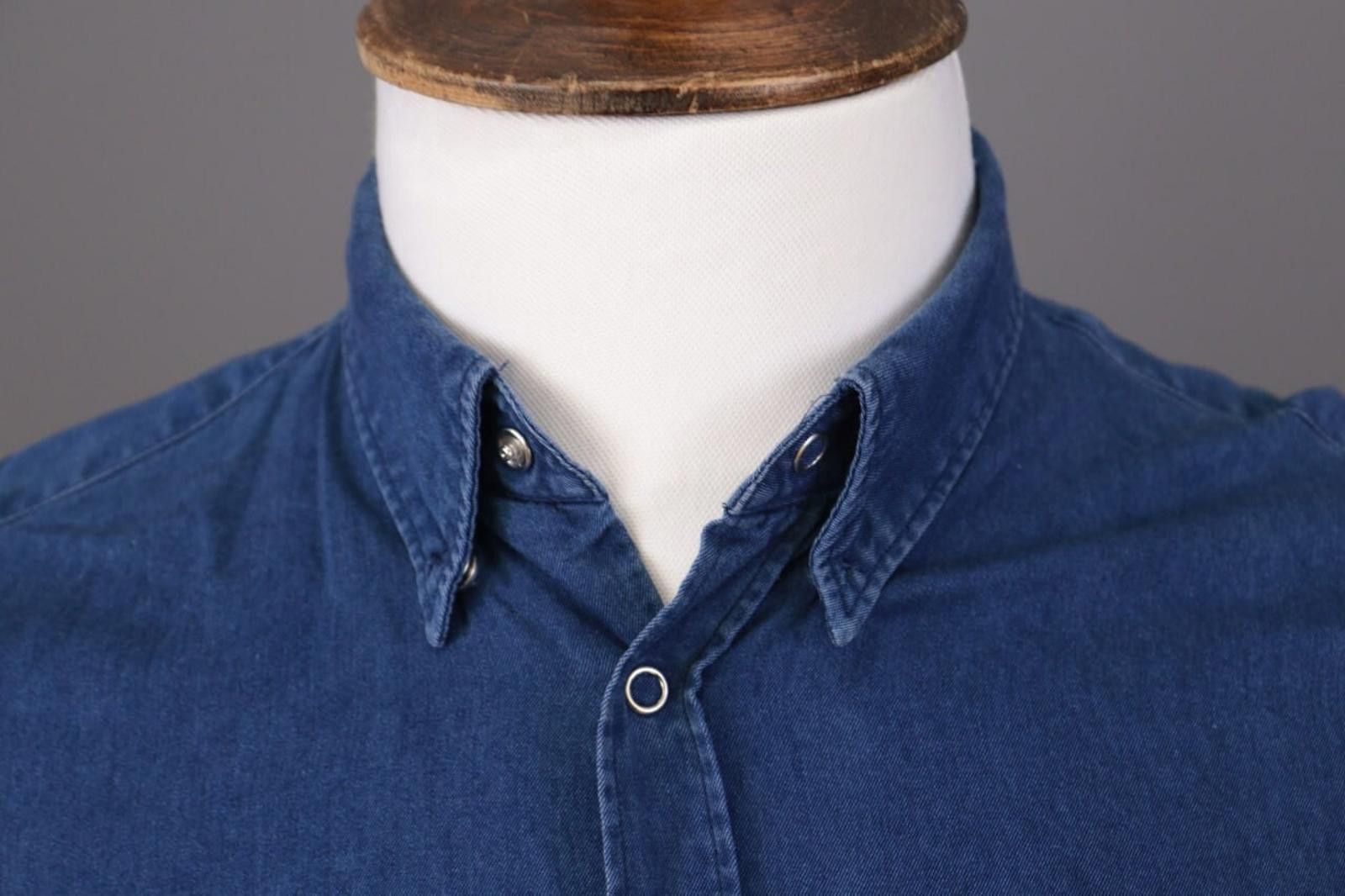 Acne Studios Acne Blue Denim Long Sleeve Snap Down Shirt Size 46 S Size US M / EU 48-50 / 2 - 3 Thumbnail
