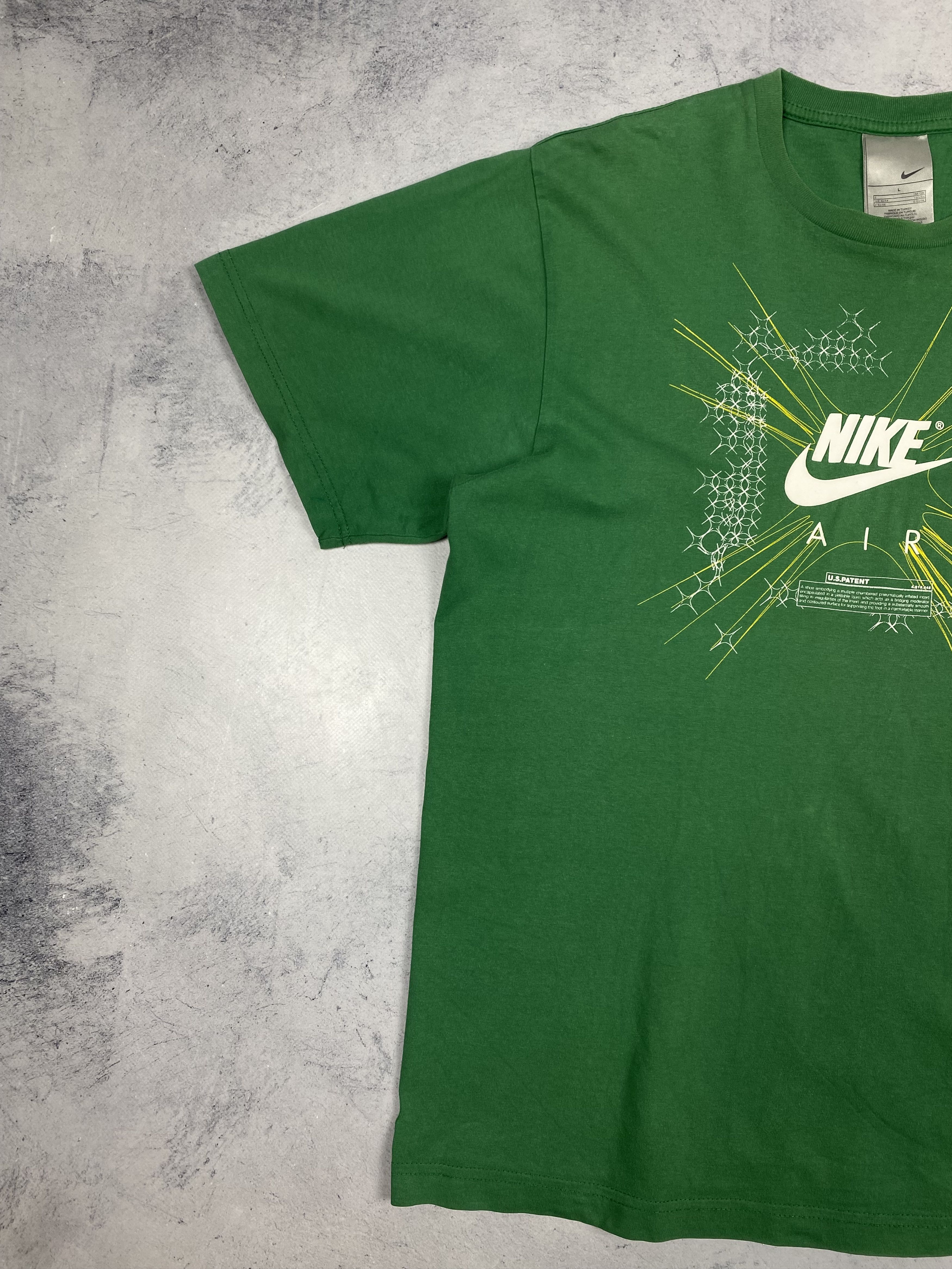 Nike Vintage 00s Nike Air Big Logo Swoosh Y2K T Shirt Green Size US L / EU 52-54 / 3 - 3 Thumbnail