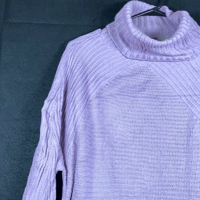 Vintage Chicos Womens Sweater Pullover Turtleneck Long Sleeve Knitted Lavender 1 (M) Charcoal? Size M / US 6-8 / IT 42-44 - 4 Thumbnail
