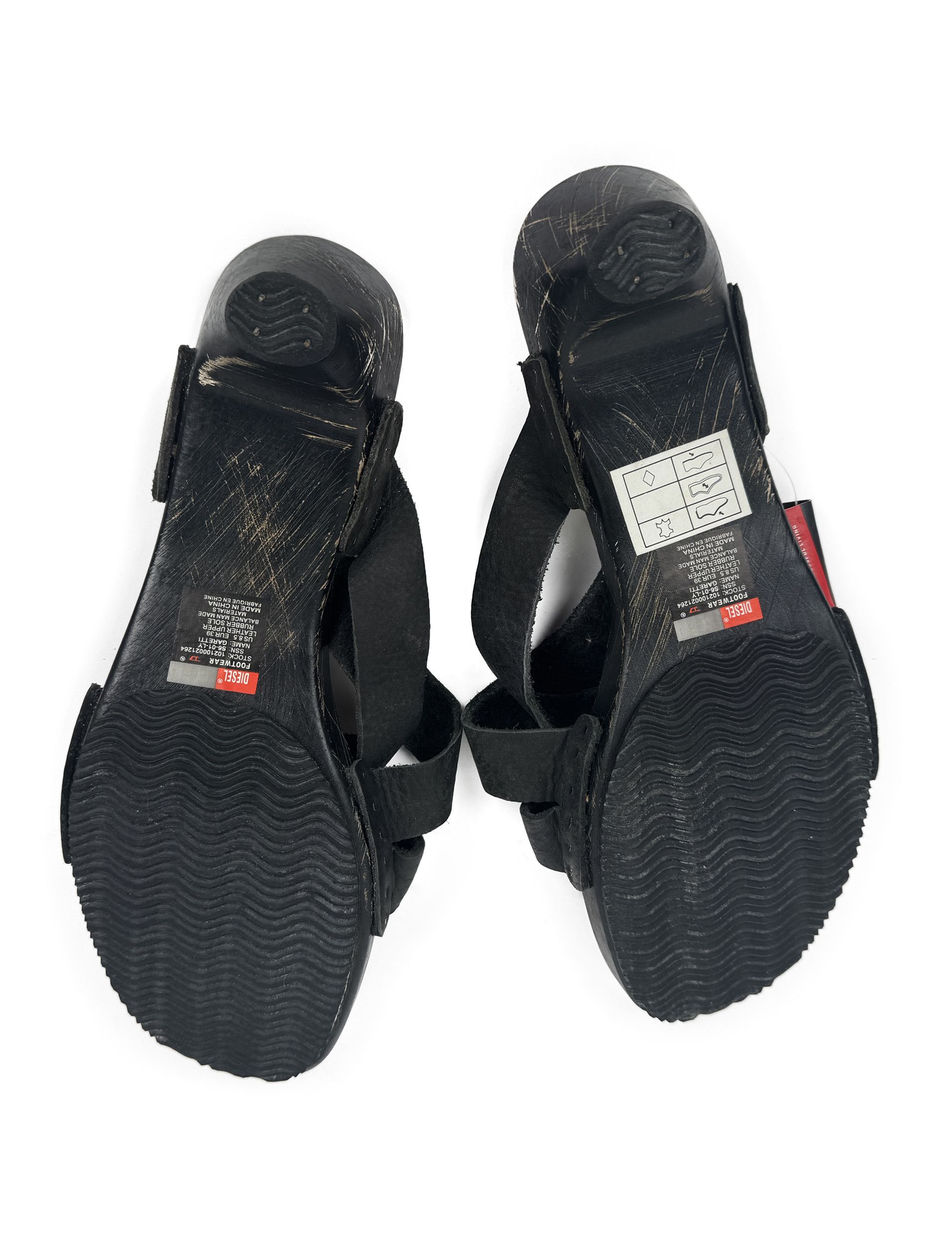 Diesel Diesel Black Clogs Flip flops Mules Thong Sandals 39 Size US 9 / IT 39 - 3 Thumbnail
