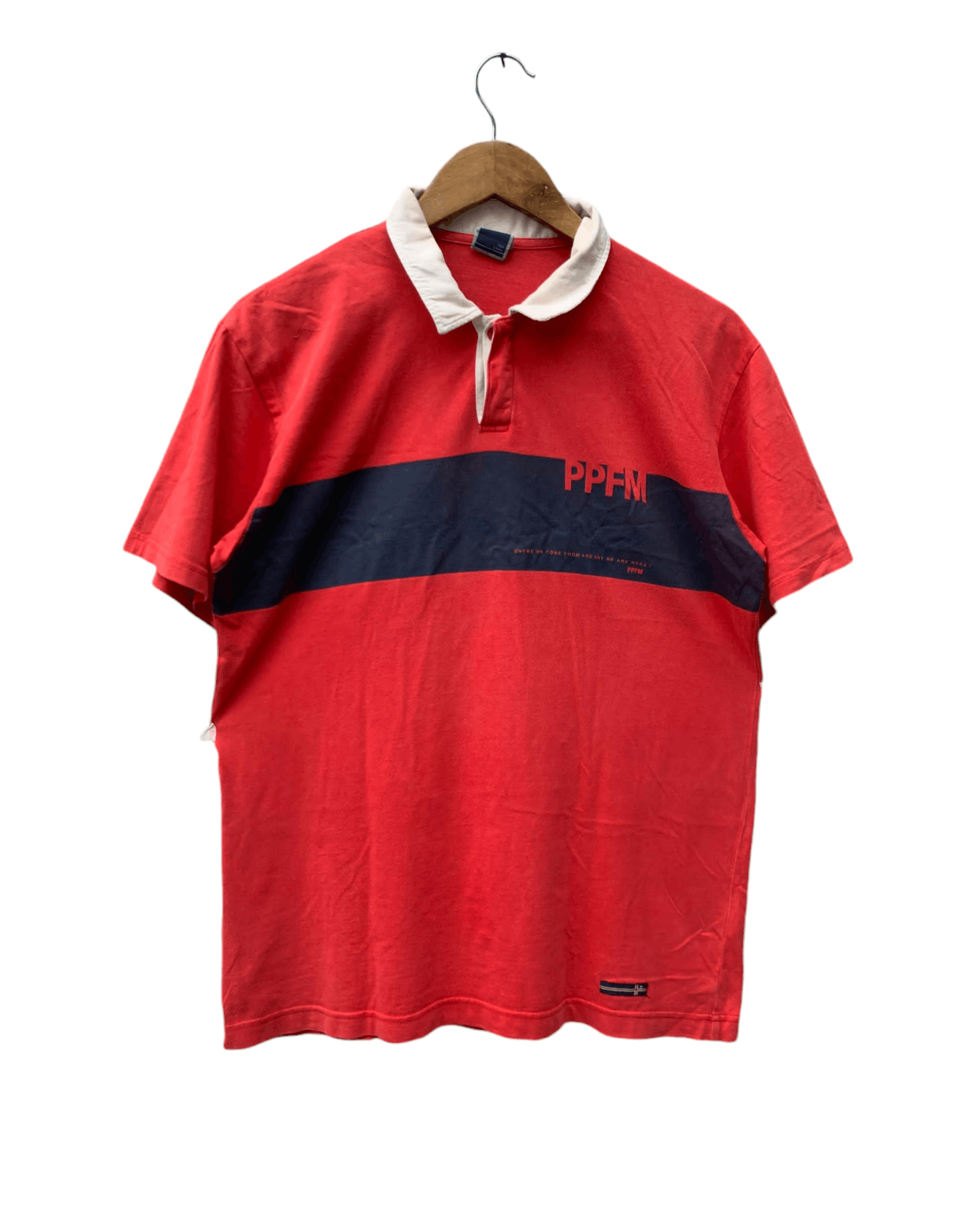 Japanese Brand × PPFM Vintage PPFM Half Button Red Shirt Size US L / EU 52-54 / 3 - 1 Thumbnail