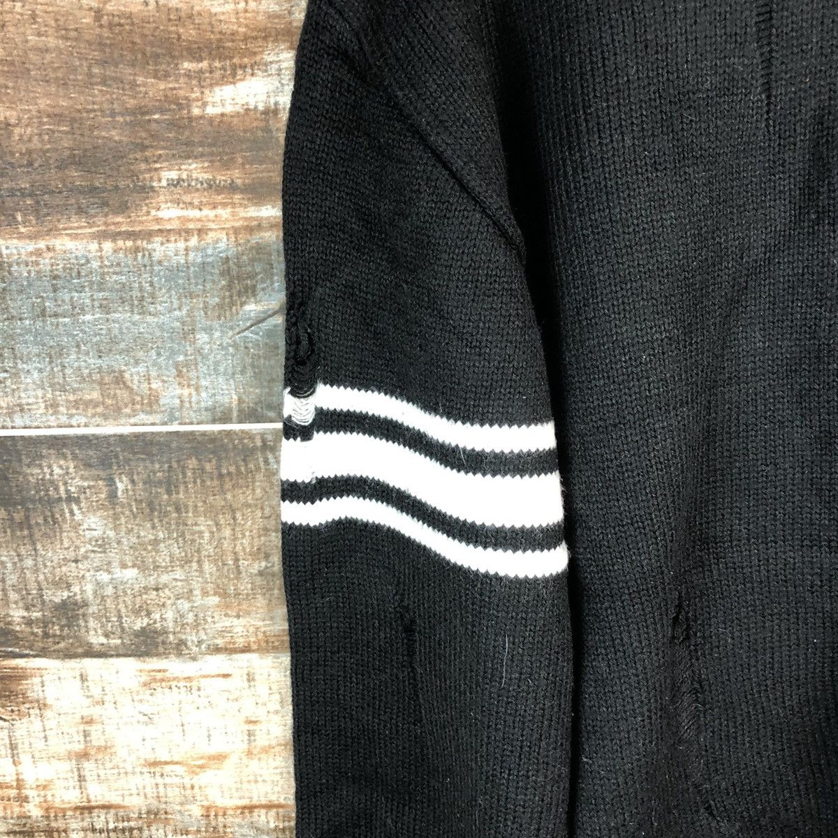 Japanese Brand Max Soul Black ripped distressed Knitwear #A2345 Size US L / EU 52-54 / 3 - 16 Thumbnail