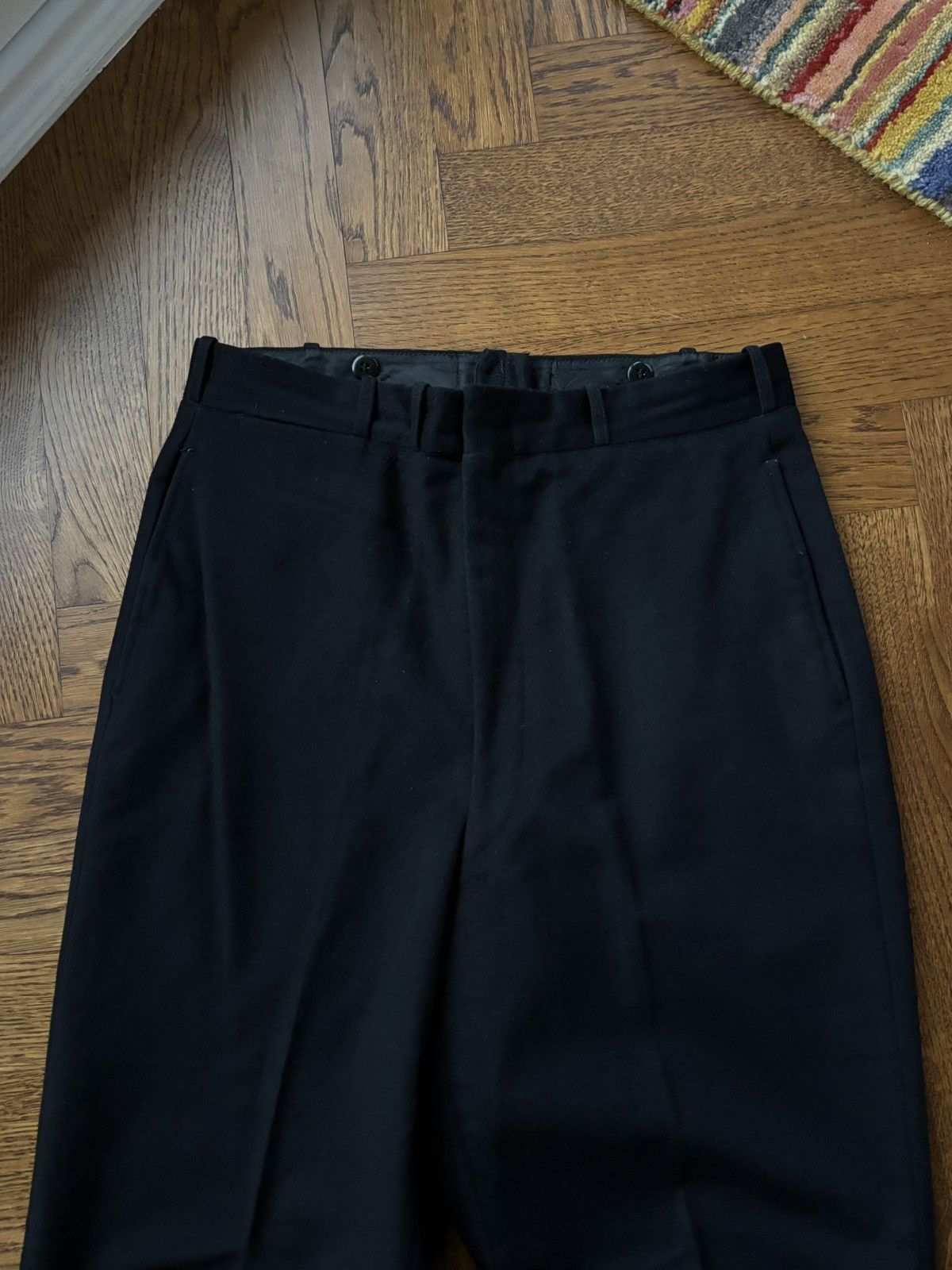 Vintage 1960s Sailor Trousers Vintage Heavyweight Wool Canadian Navy Size 34R - 7 Thumbnail