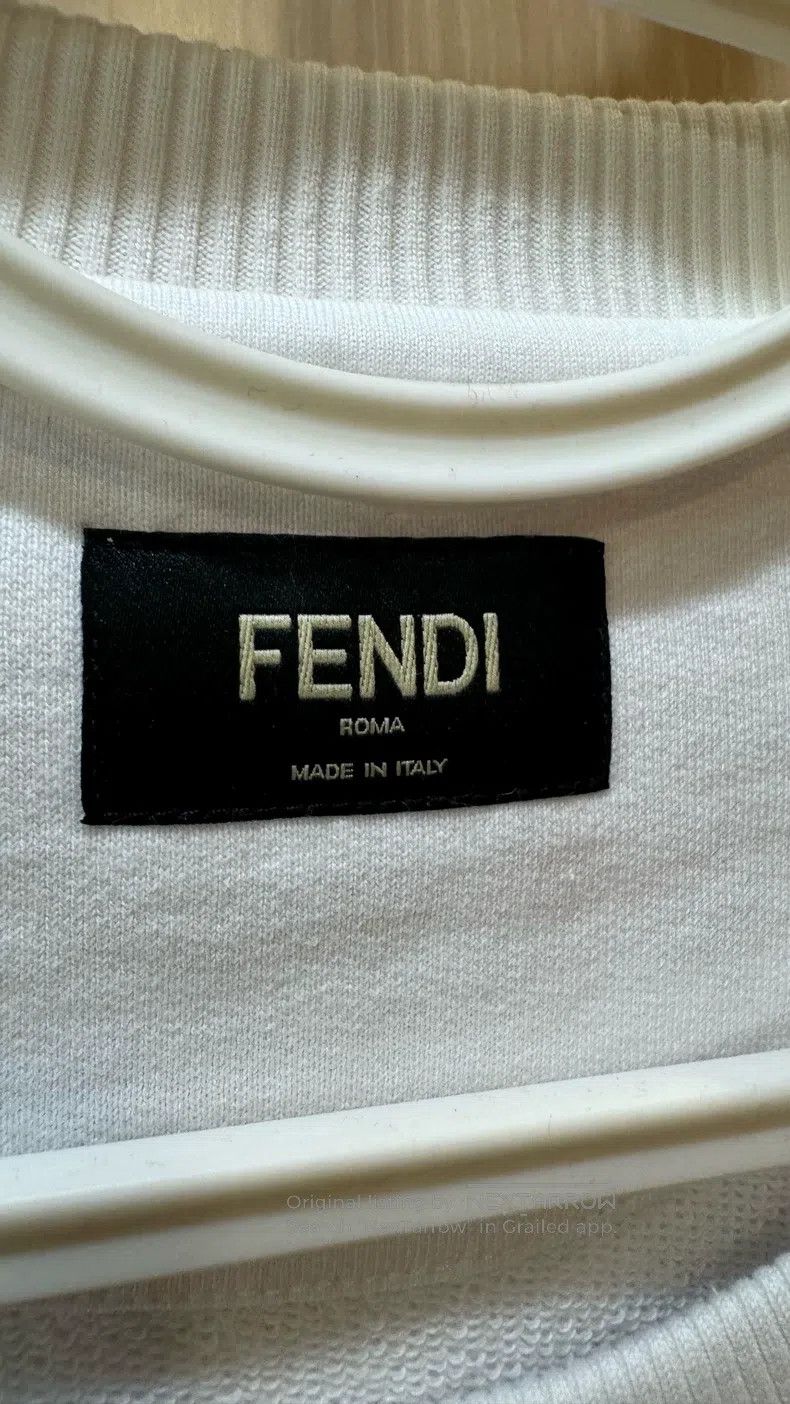Fendi Fendi White Floral Embroidered Sweatshirt Size US XL / EU 56 / 4 - 3 Thumbnail