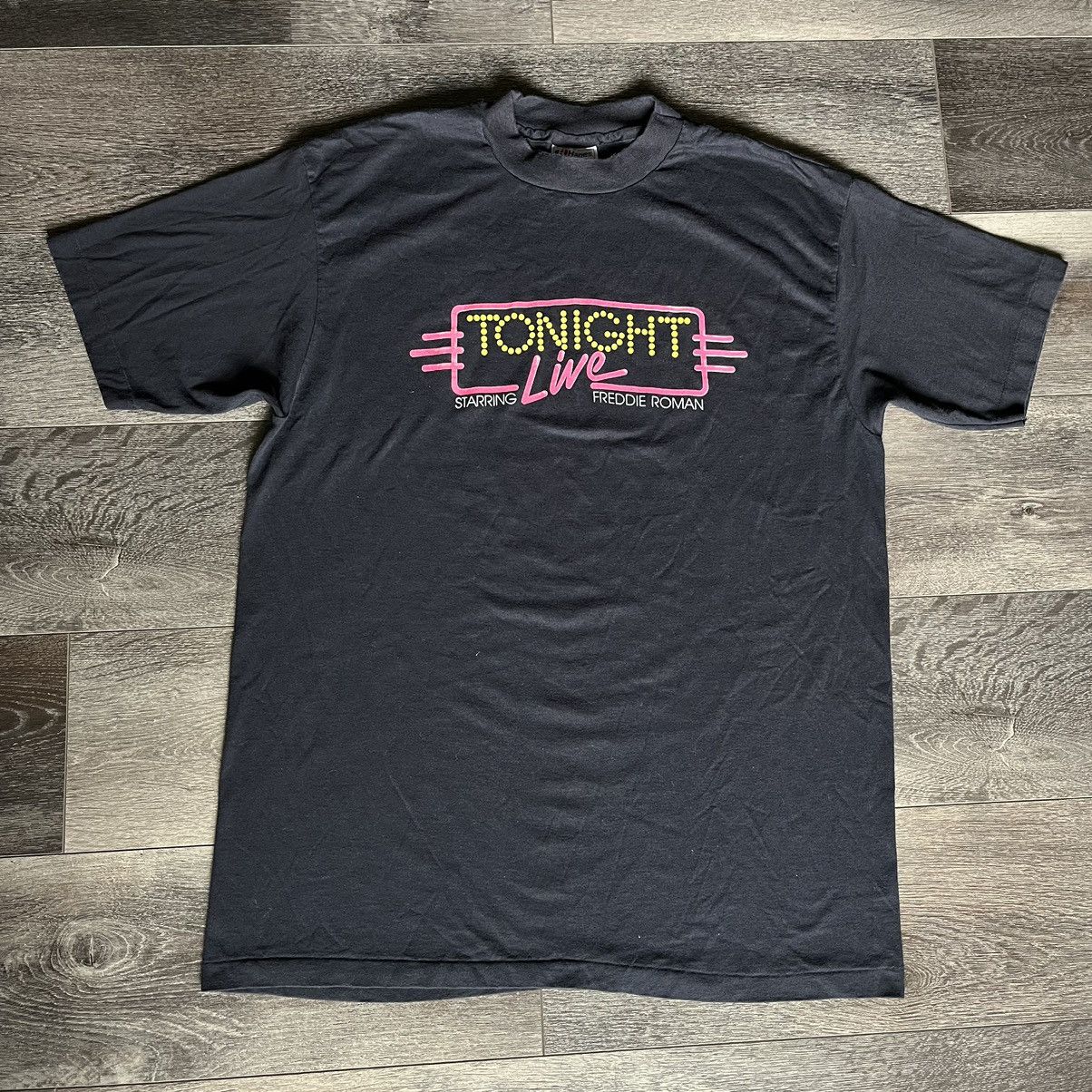 Vintage Vintage 80s Freddie Roman Tonight Live Trump Castle T Shirt Size US L / EU 52-54 / 3 - 3 Thumbnail