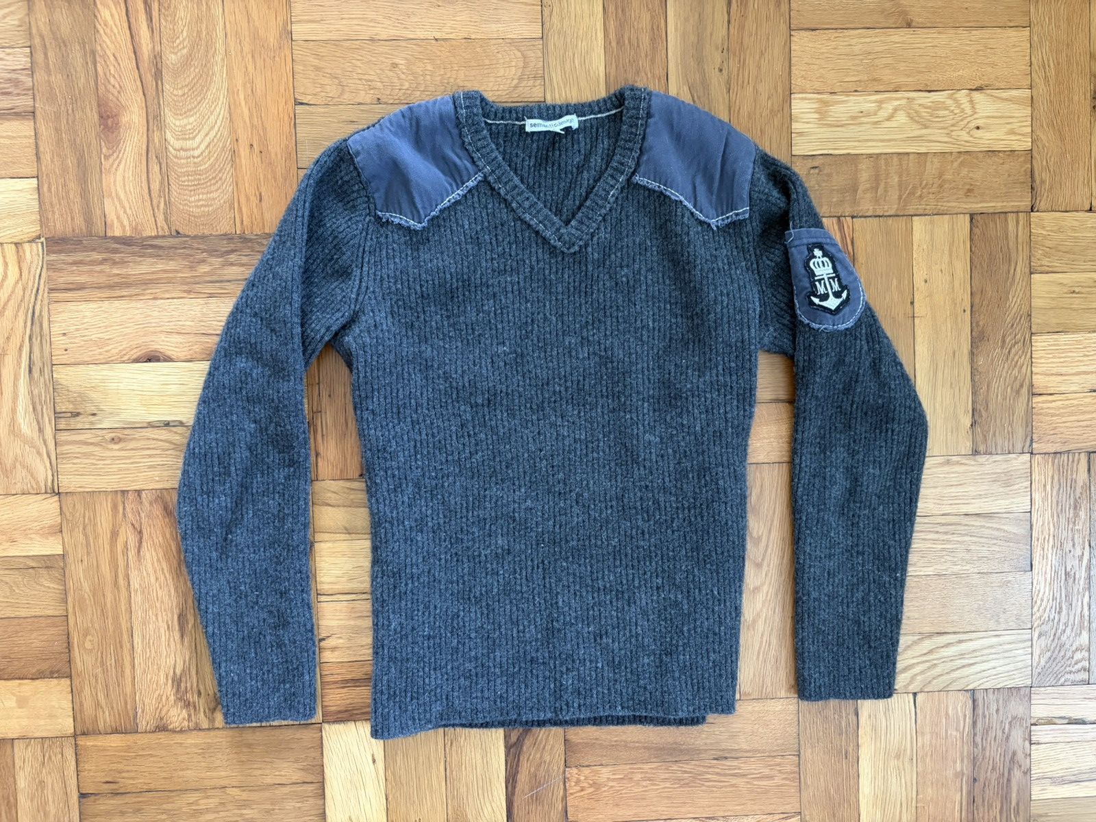 Number (N)ine Semantic Design Wool Sweater Sailor Patch Size US M / EU 48-50 / 2 - 1 Thumbnail