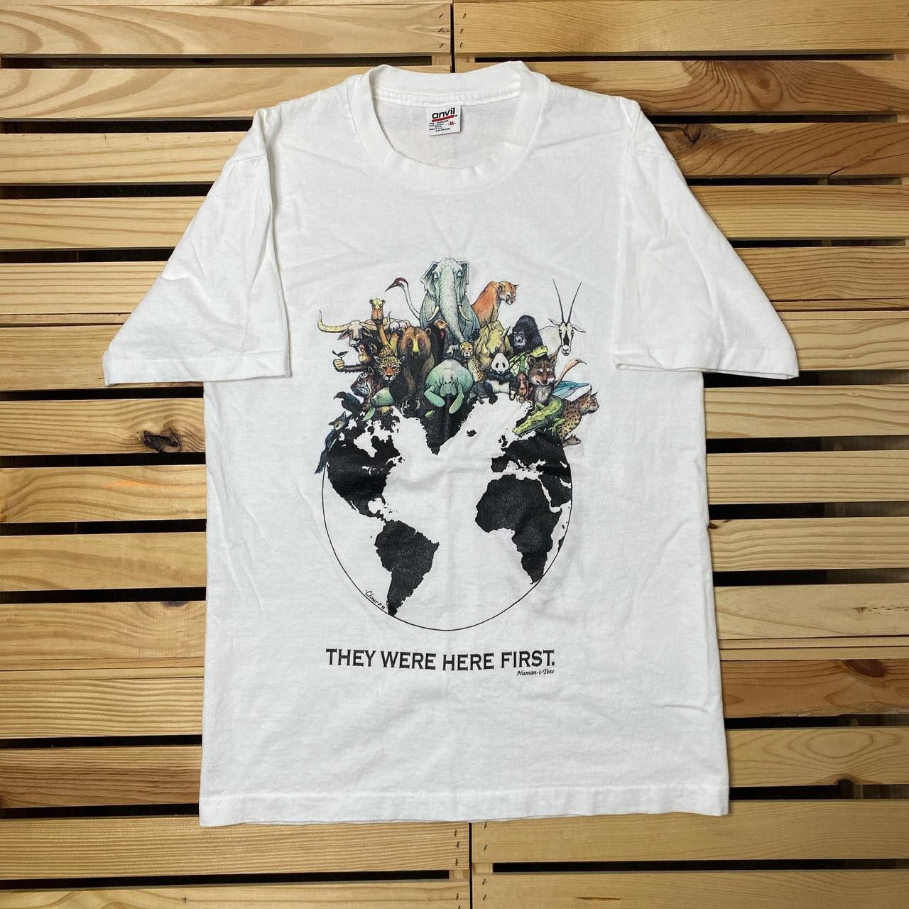 Anvil Vintage Human-I-Tees White Nature Tee Size Medium Size US M / EU 48-50 / 2 - 1 Thumbnail
