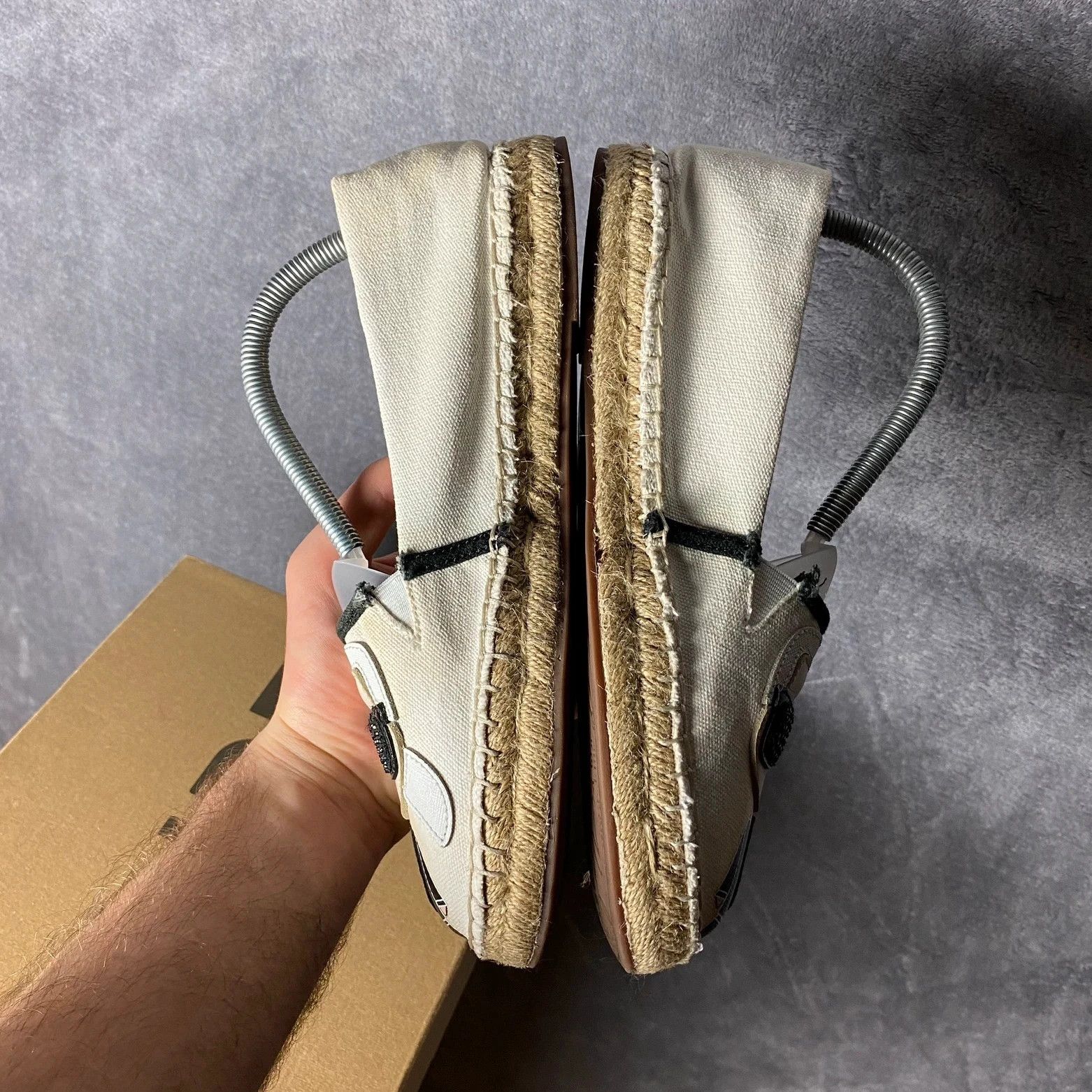 Designer × Karl Lagerfeld Karl Lagerfeld Kamini Karl Ikonic slip on cream espadriles Size US 10 / IT 40 - 9 Thumbnail